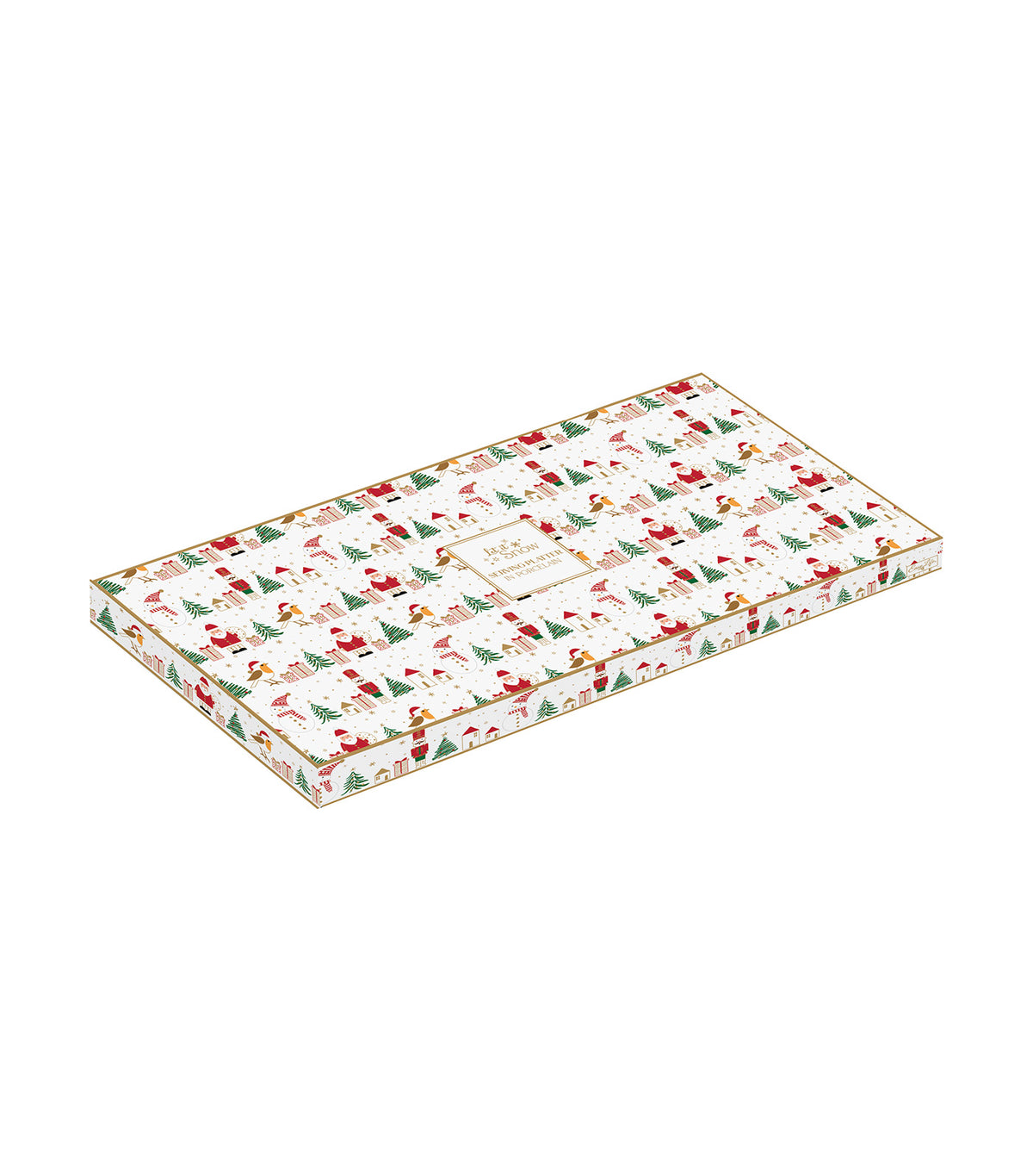 Let It Snow Porcelain Serving Platter with Embossed Design