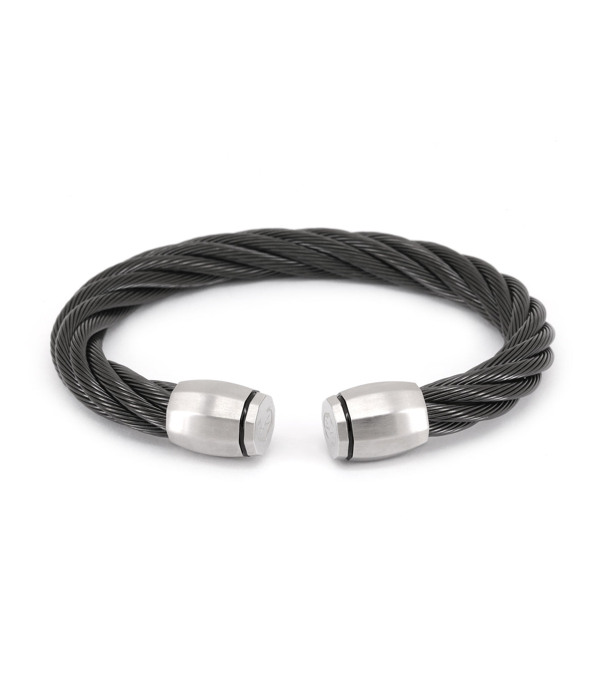 Celtic Torc Bangle Black and Stainless Steel