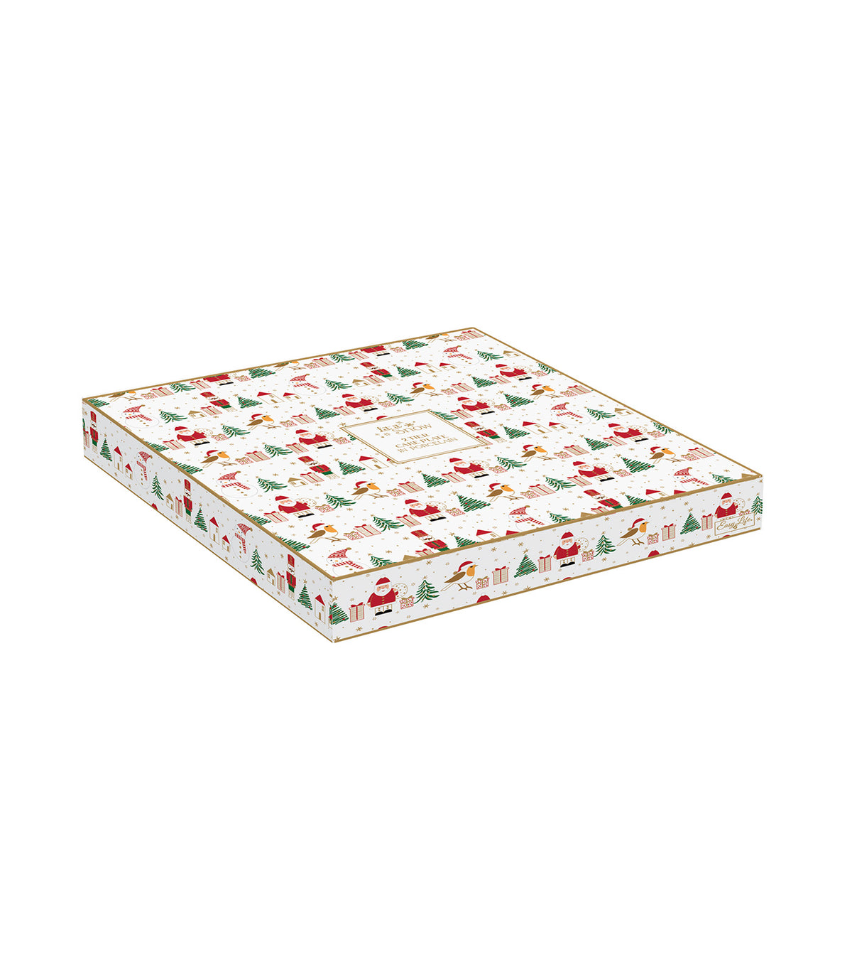 Let It Snow Porcelain 2-Tier Cake Plate with Embossed Design