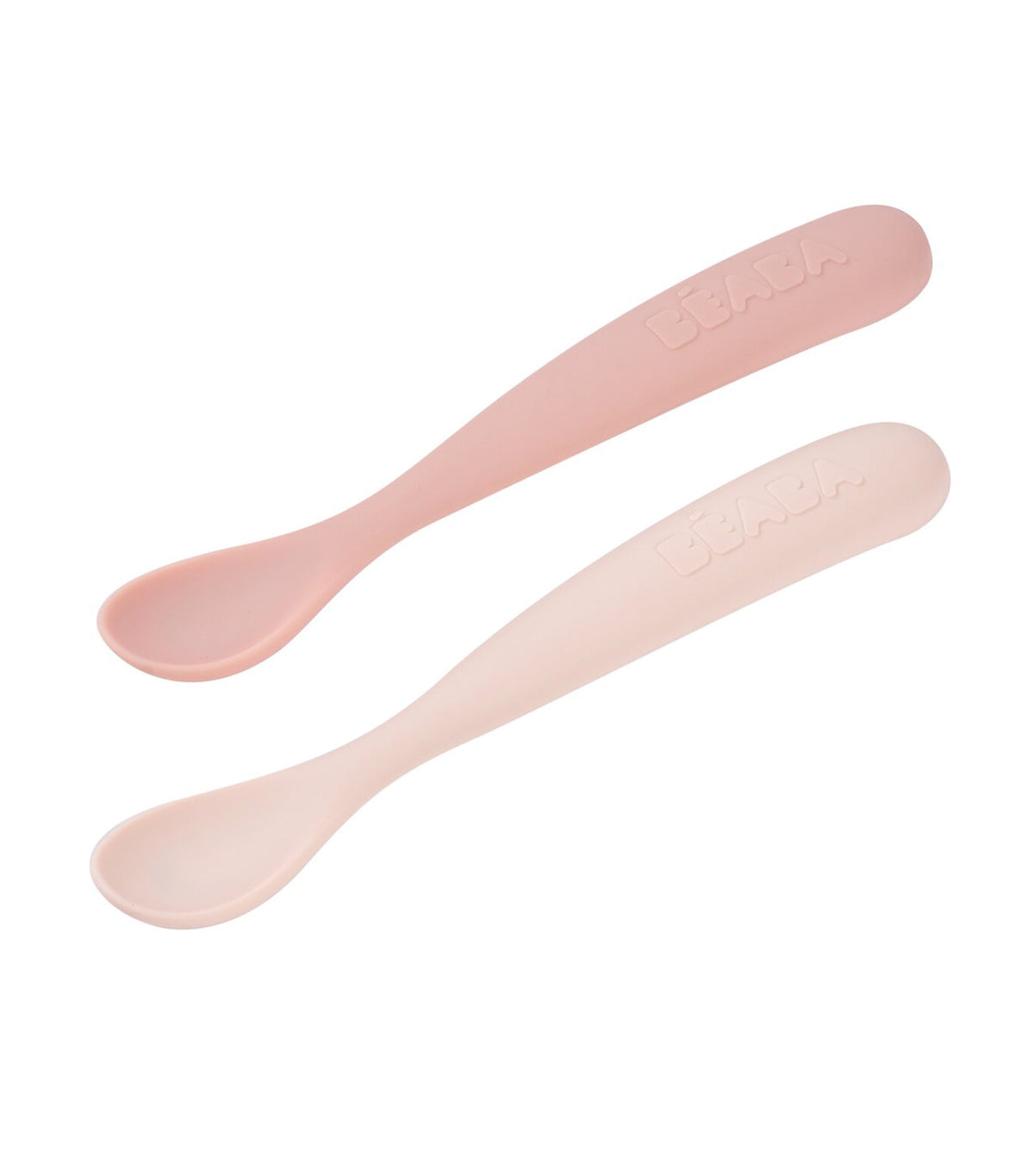 Set of 2 1st-Age Silicone Spoons Cotton/Marshmallow