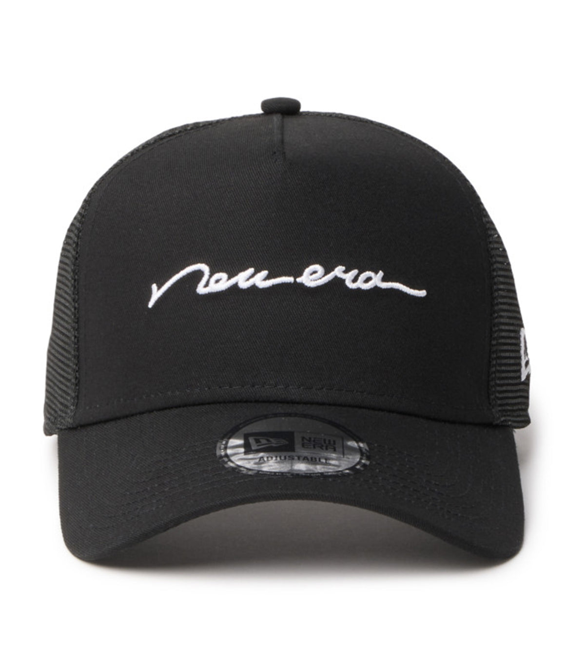 Handwritten Logo 9FORTY A-Frame Trucker Adjustable Cap Black