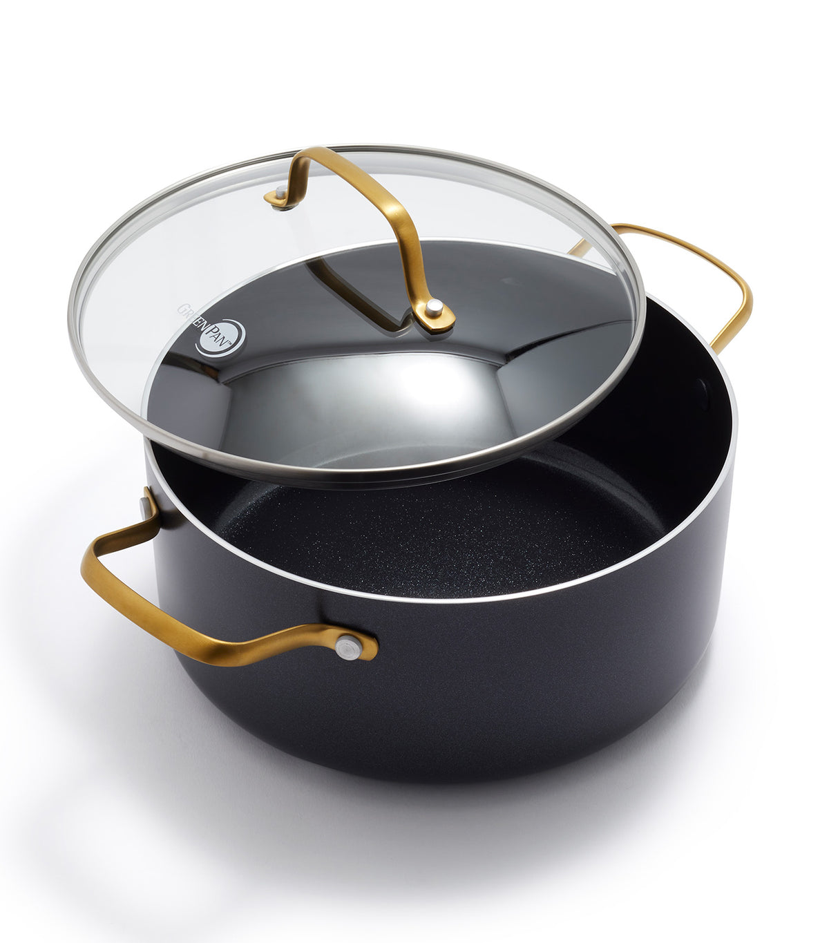 Studio Casserole with Lid Black with Gold Handle