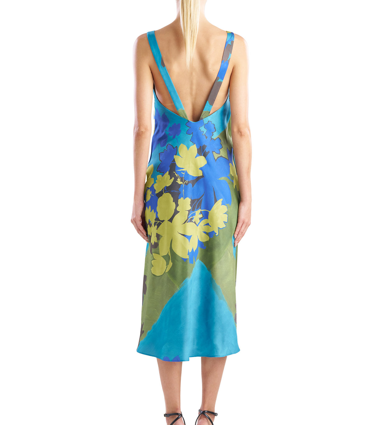 Coromandel Printed Stretch Satin Slip Dress Vivtl