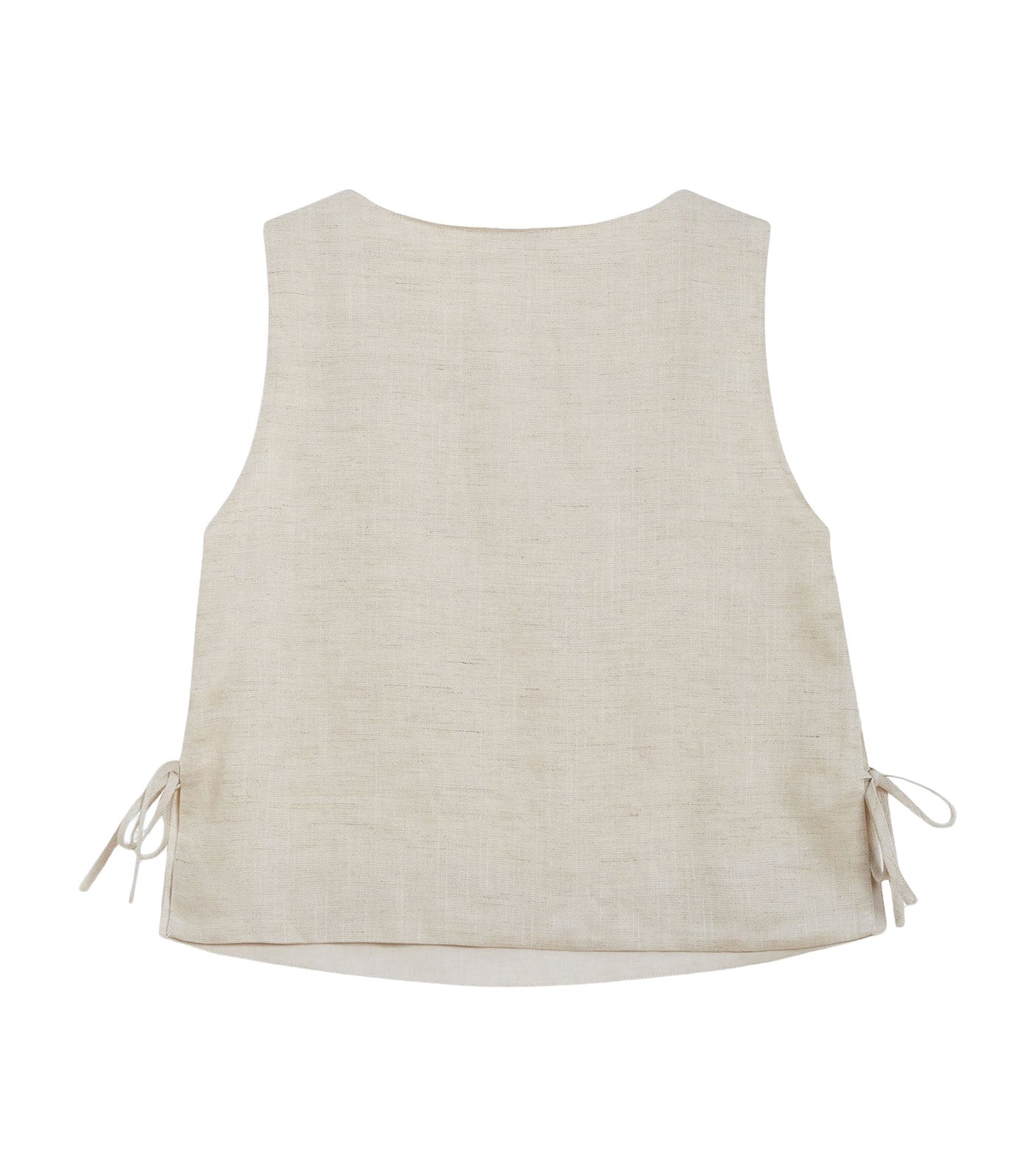 Wesca Straight-Cut Sleeveless Tie-Front Top Sand