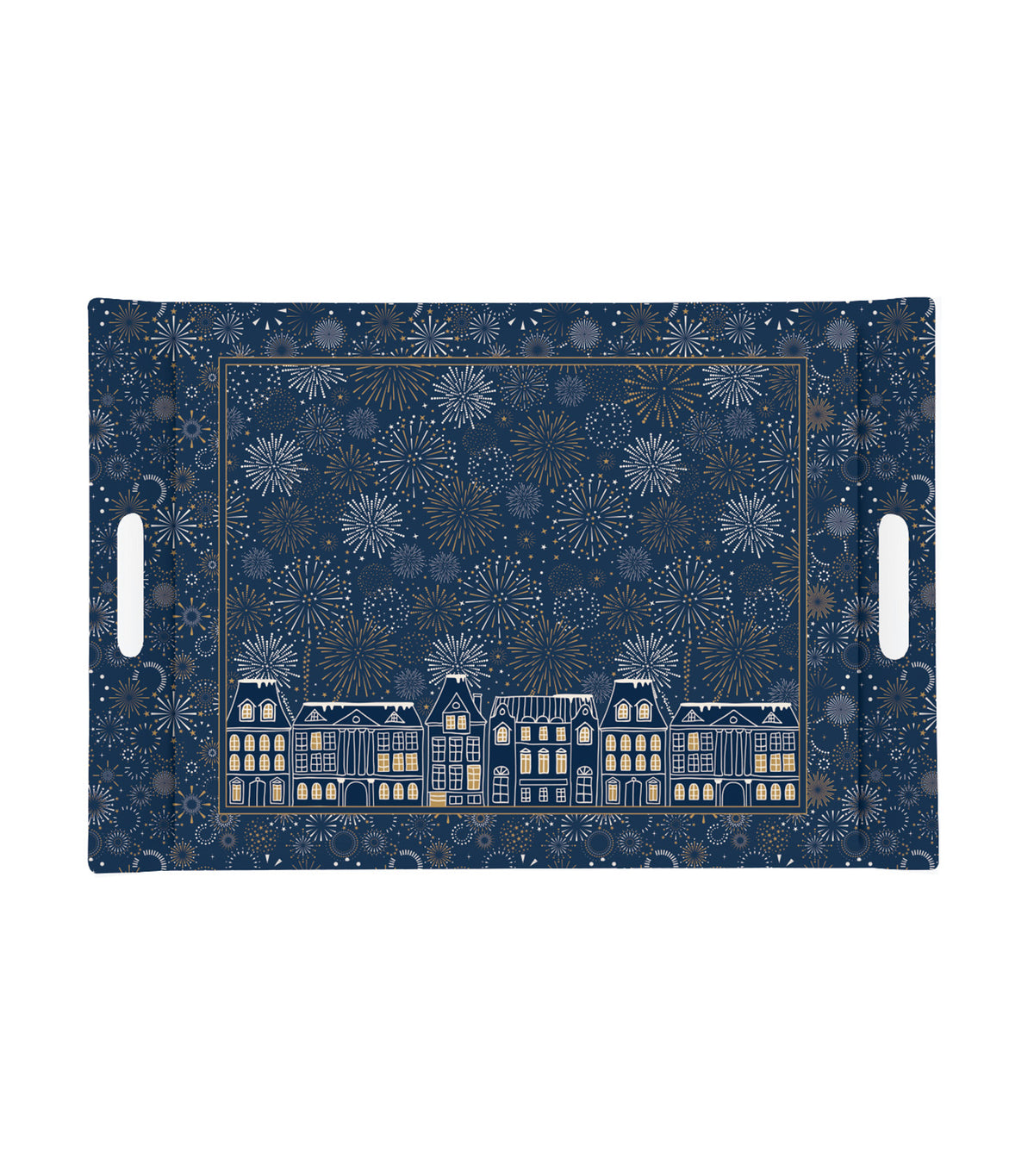 Midnight Rectangular Tray with Handles