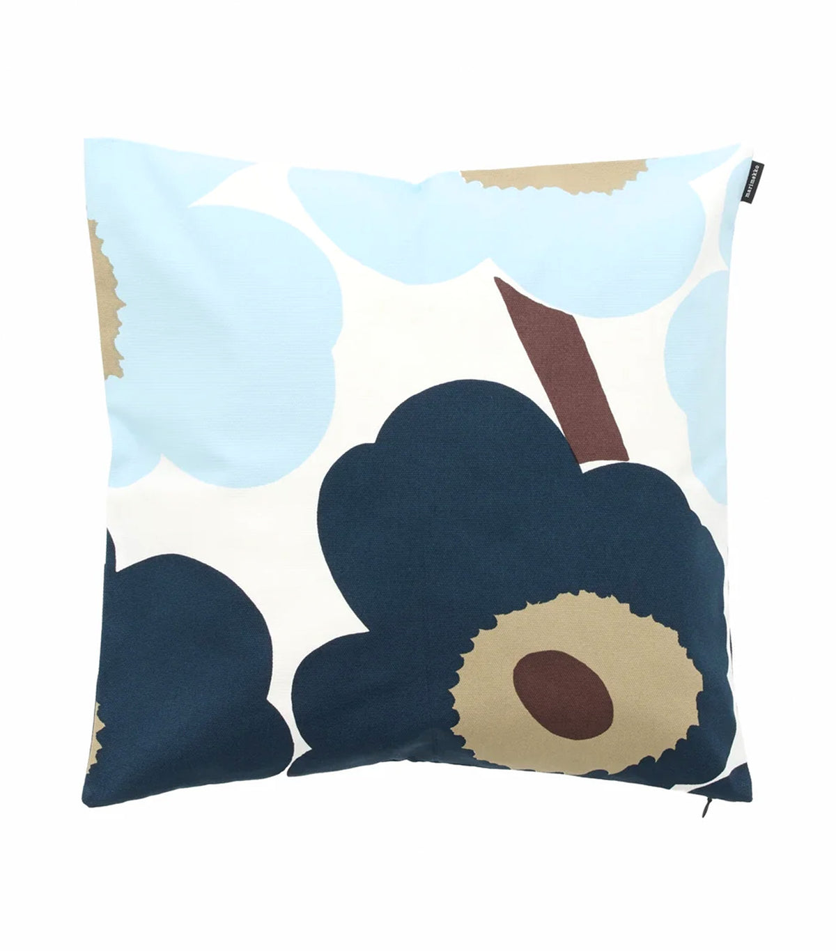 Unikko Cushion Cover White/Blueberry/Cold Blue/Dark Brown