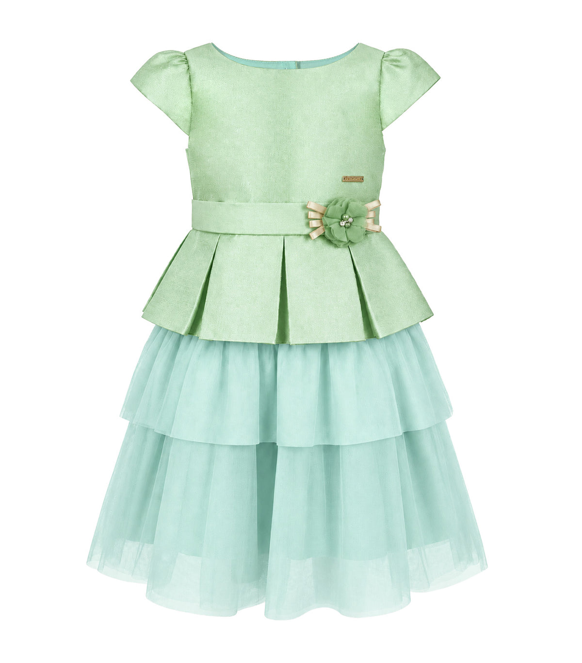 April Girls Tiered Party Dress Green