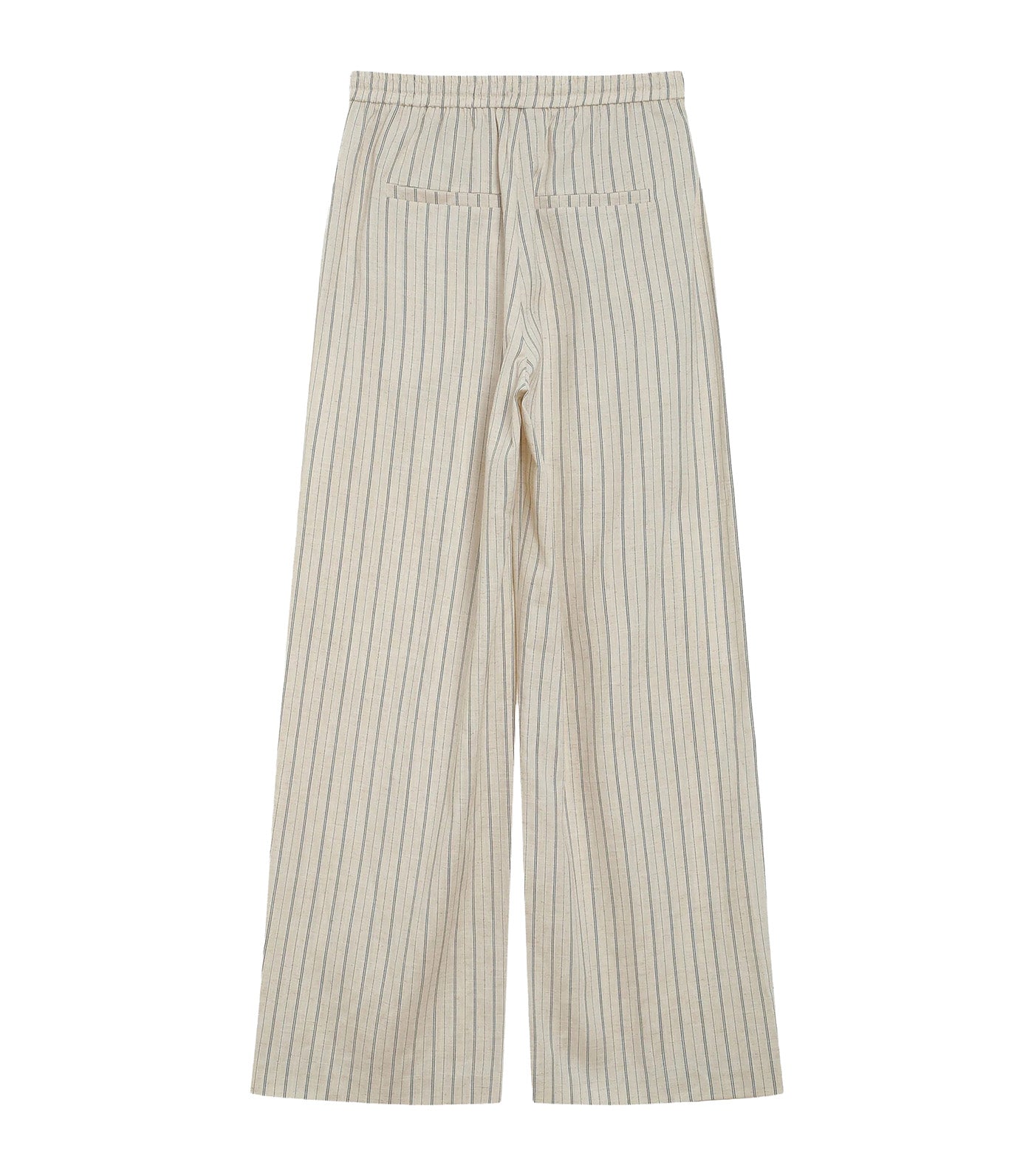 Weston Striped Linen and Tencel Wide-Leg Pants Sable
