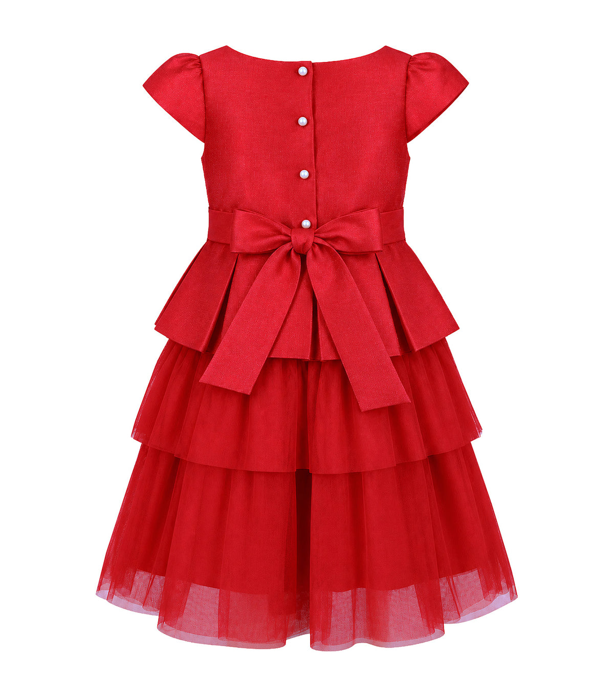 April Girls Tiered Party Dress Red