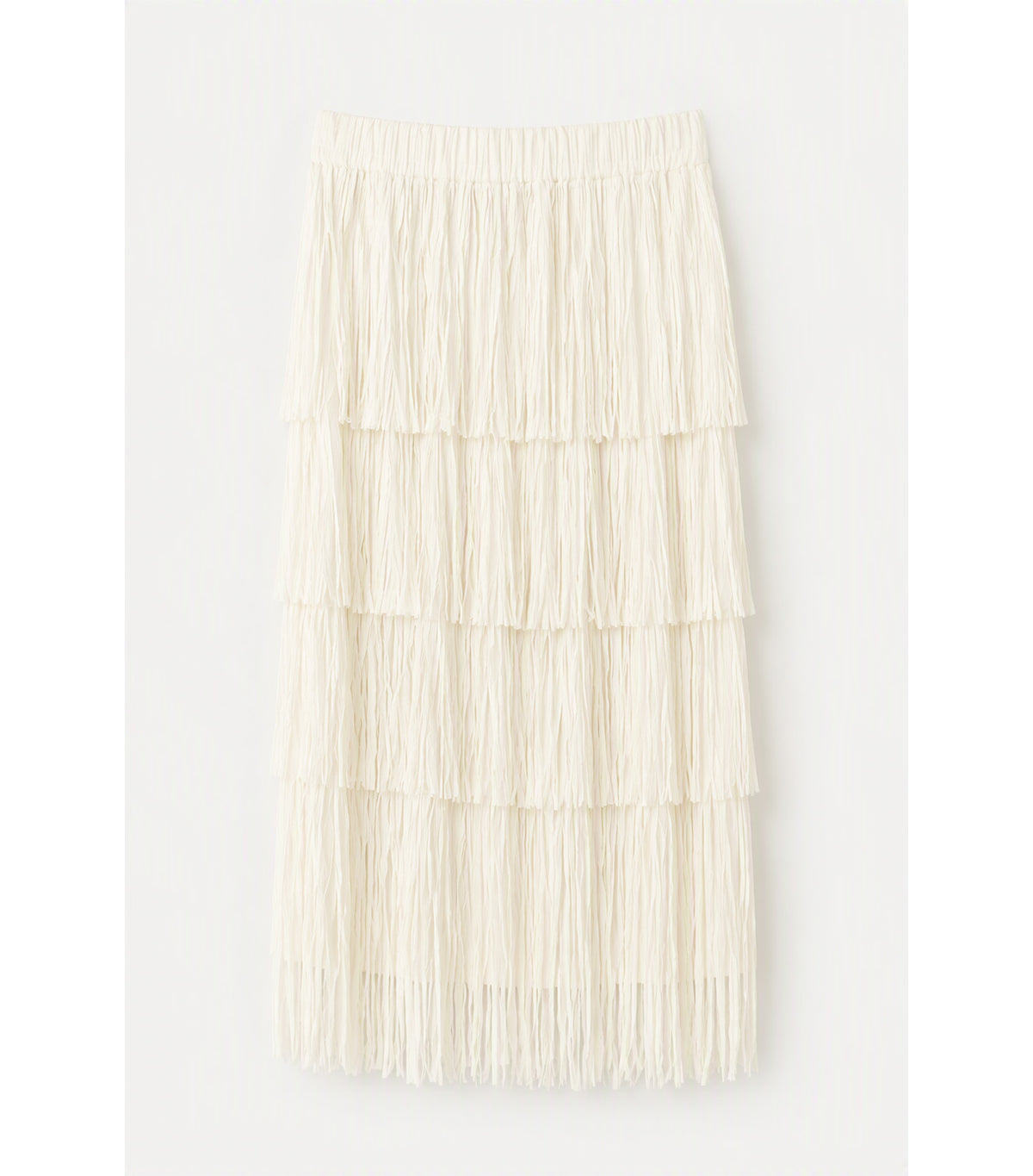 Tiered Tulle Maxi Skirt White