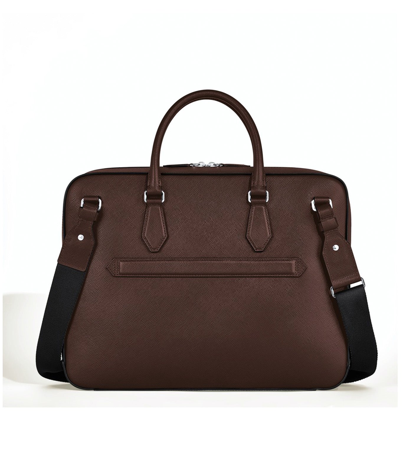 Medium Briefcase with Pocket in Sartorial Leather Brown