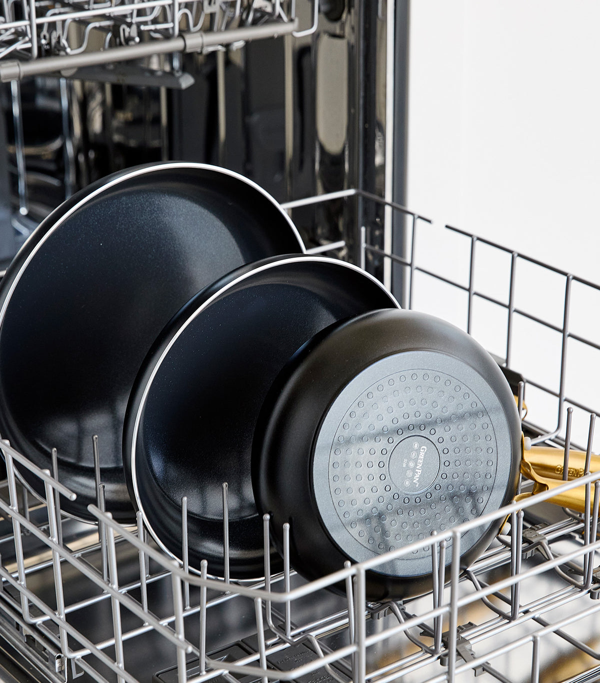 Studio Open Frypan Black with Gold Handle