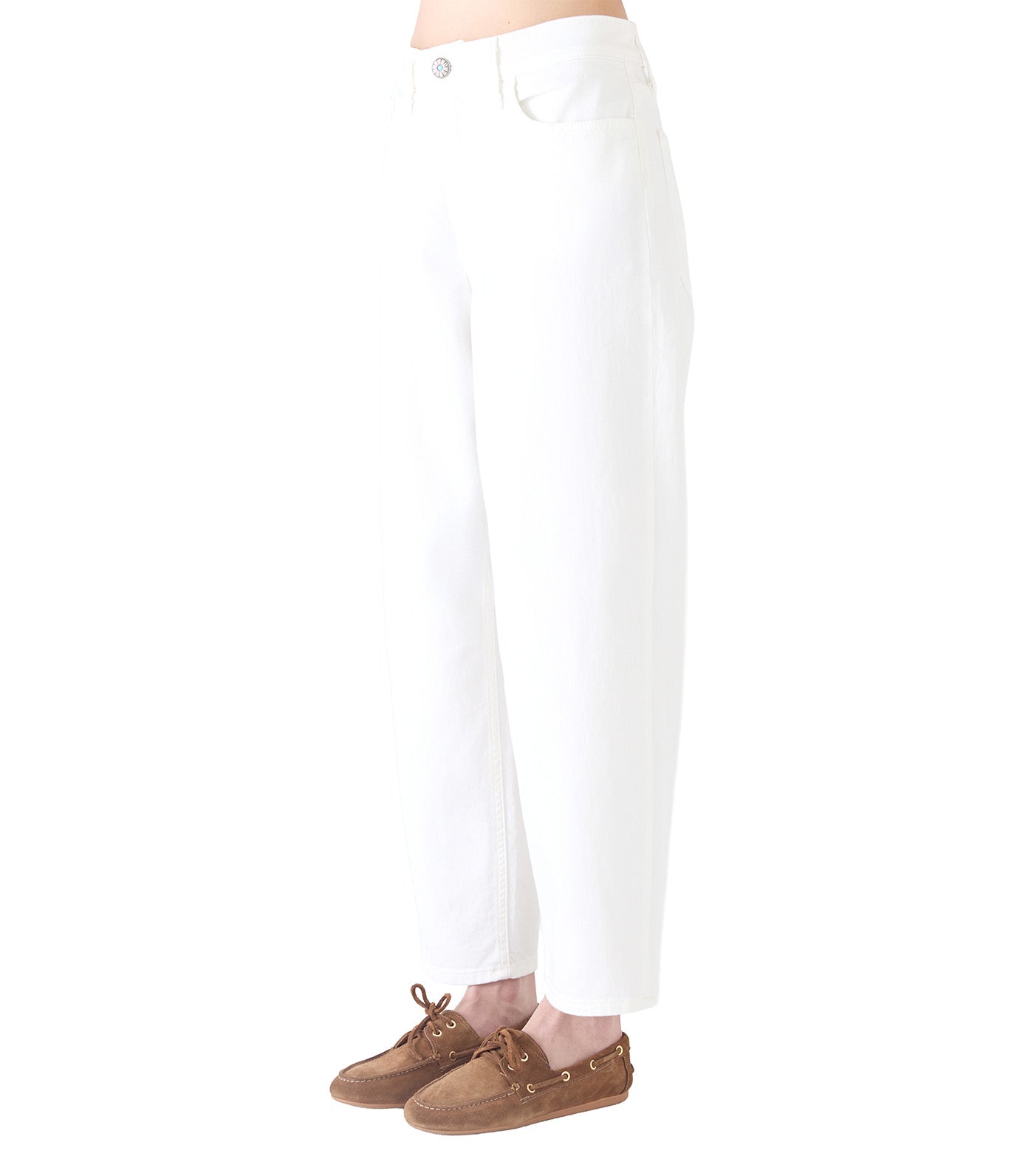 Arch Cropped Drill Stretch White