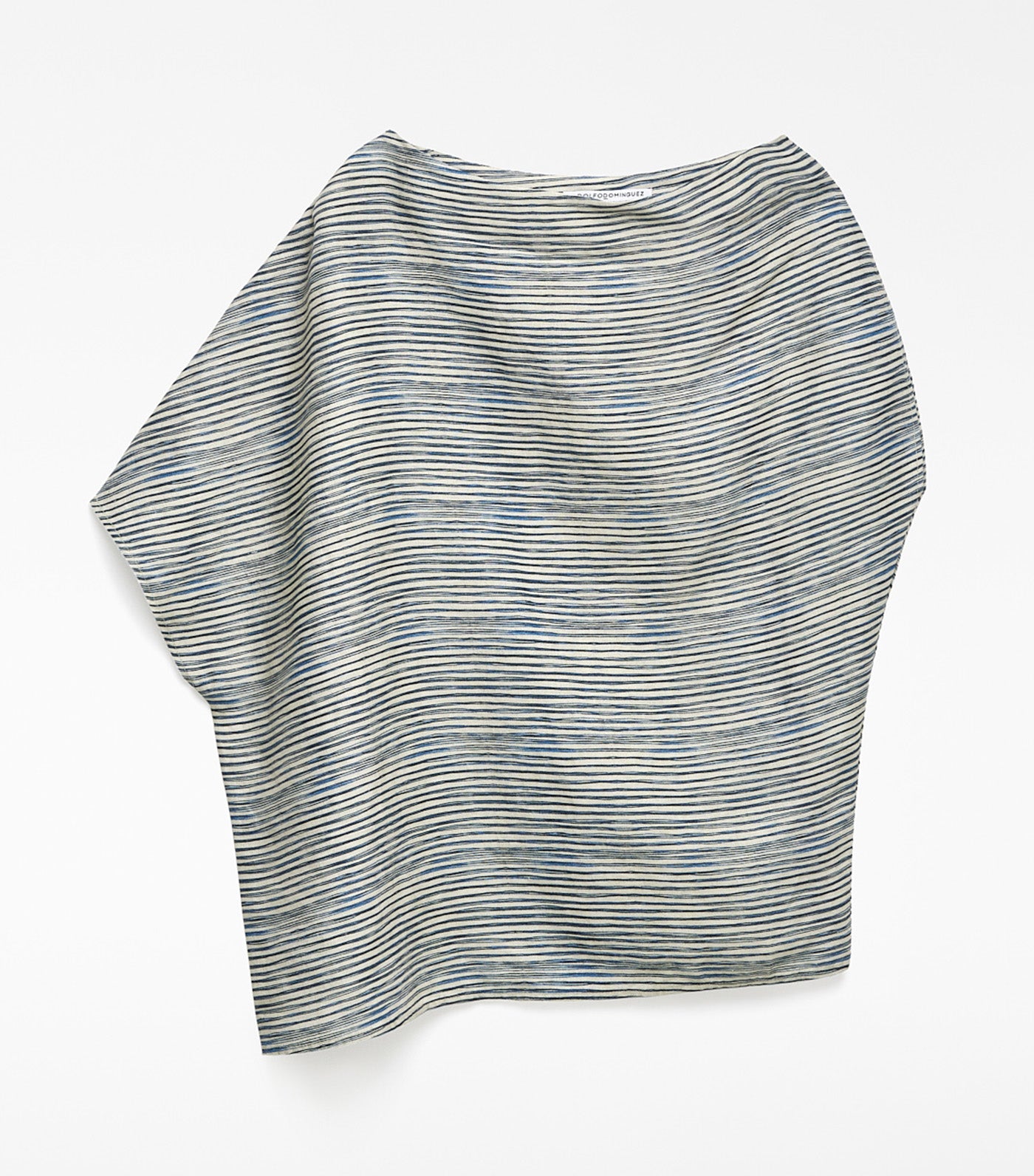 Linen Stripe Asymmetrical Top Blue Stripe