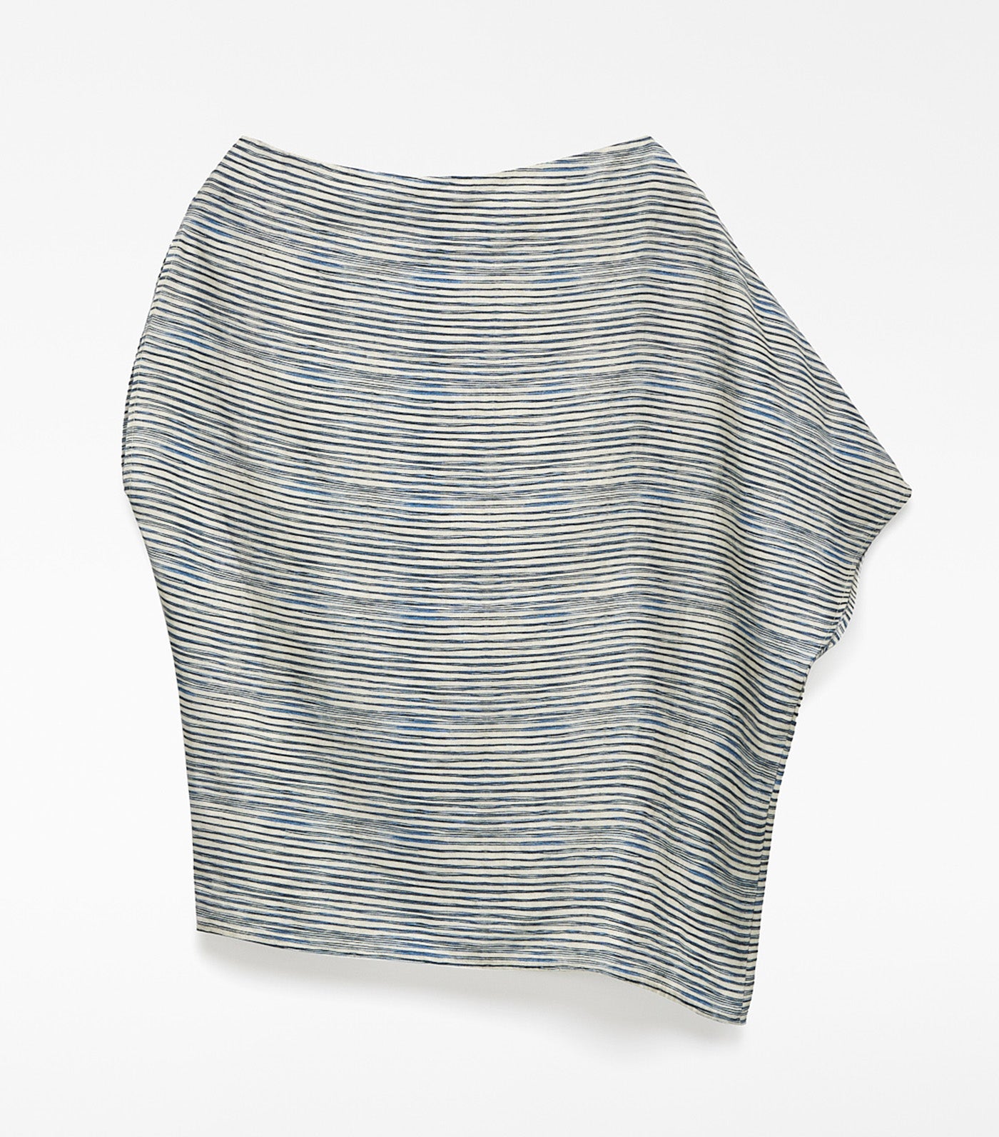 Linen Stripe Asymmetrical Top Blue Stripe