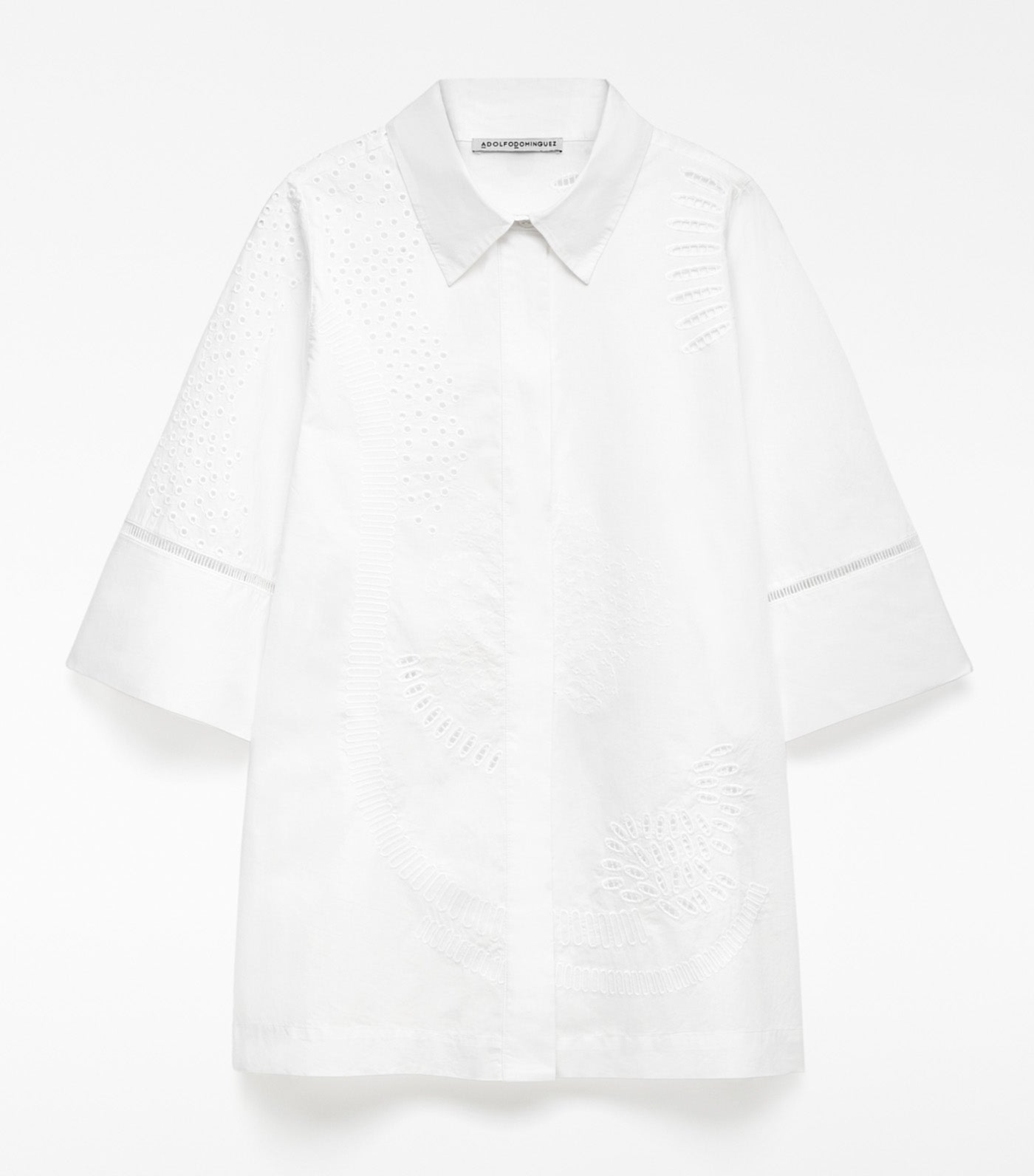 Embroidered Loose Shirt for Women White