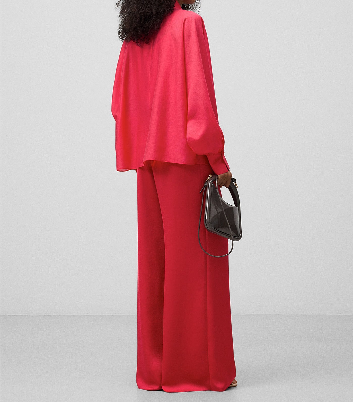 Oversized Semi-Sheer Shirt Fuchsia