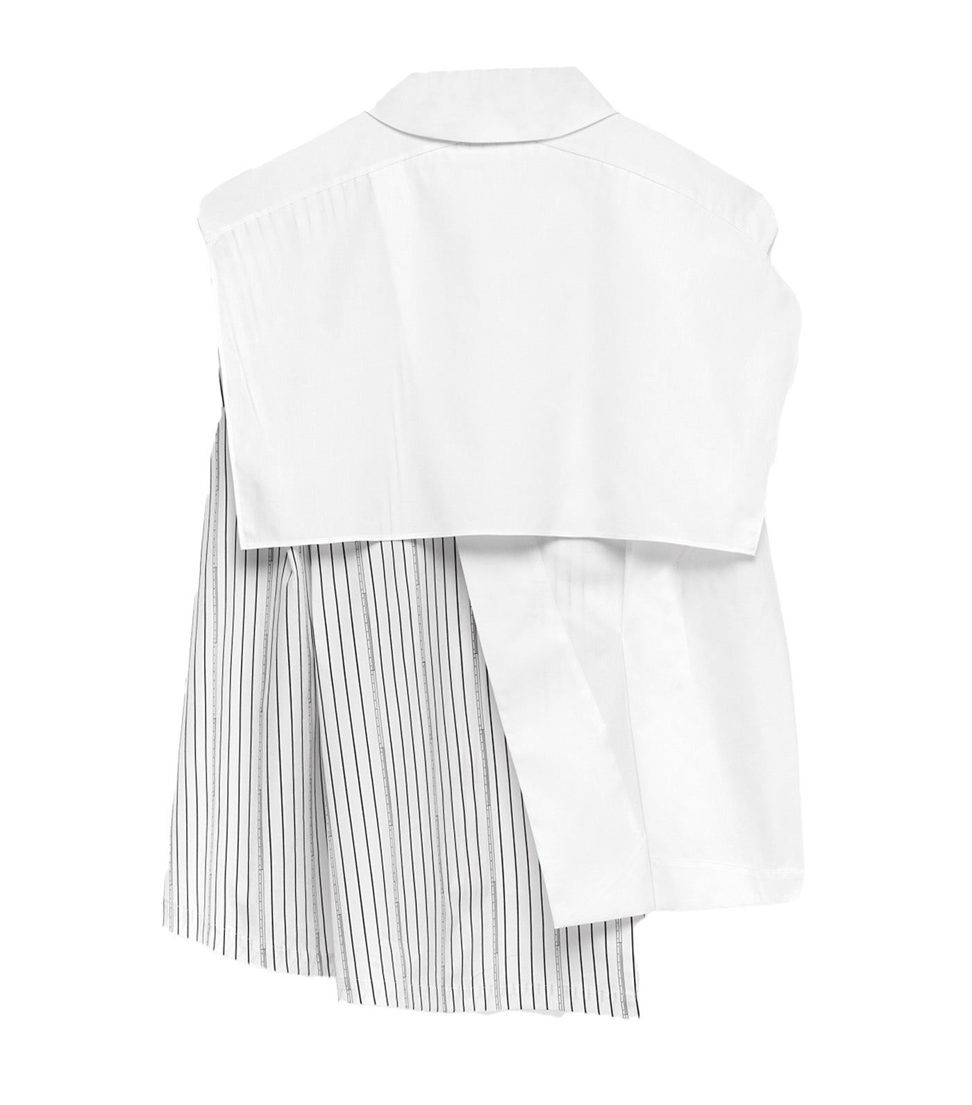 Organic Cotton Asymmetrical Shirt White/Navy