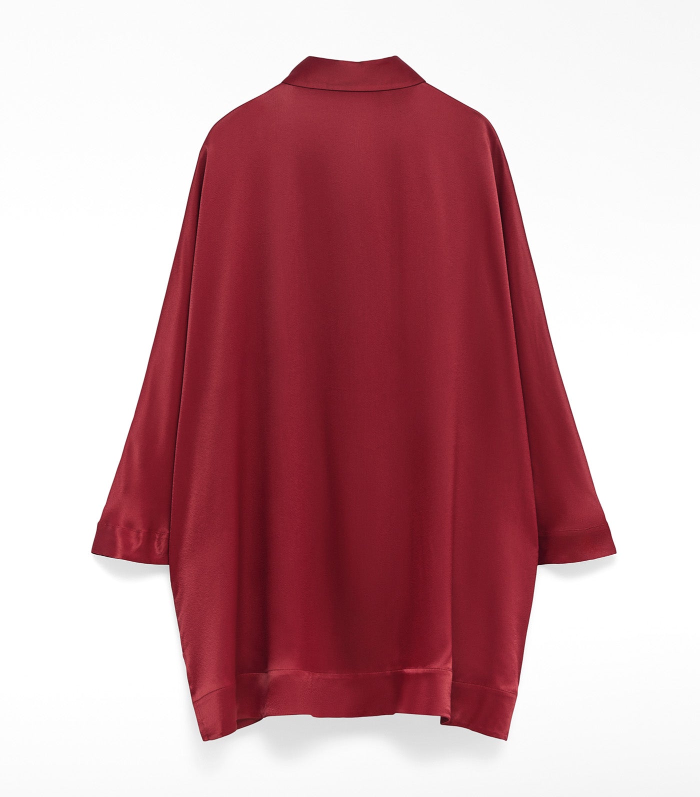 Adolfo Dominguez Viscose Oversized Satin Shirt Dark Red