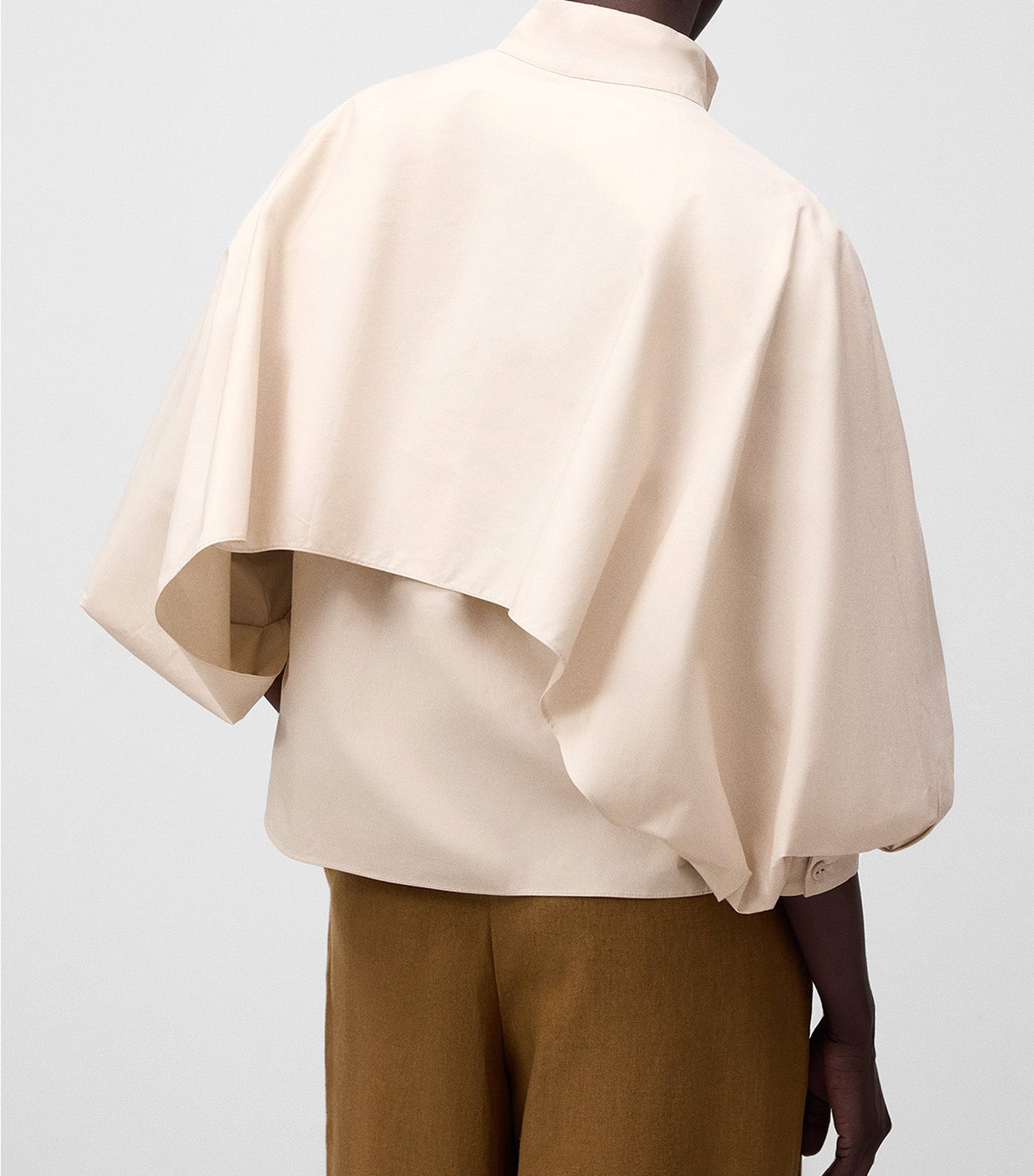 Straight Shirt with Capelet Sand