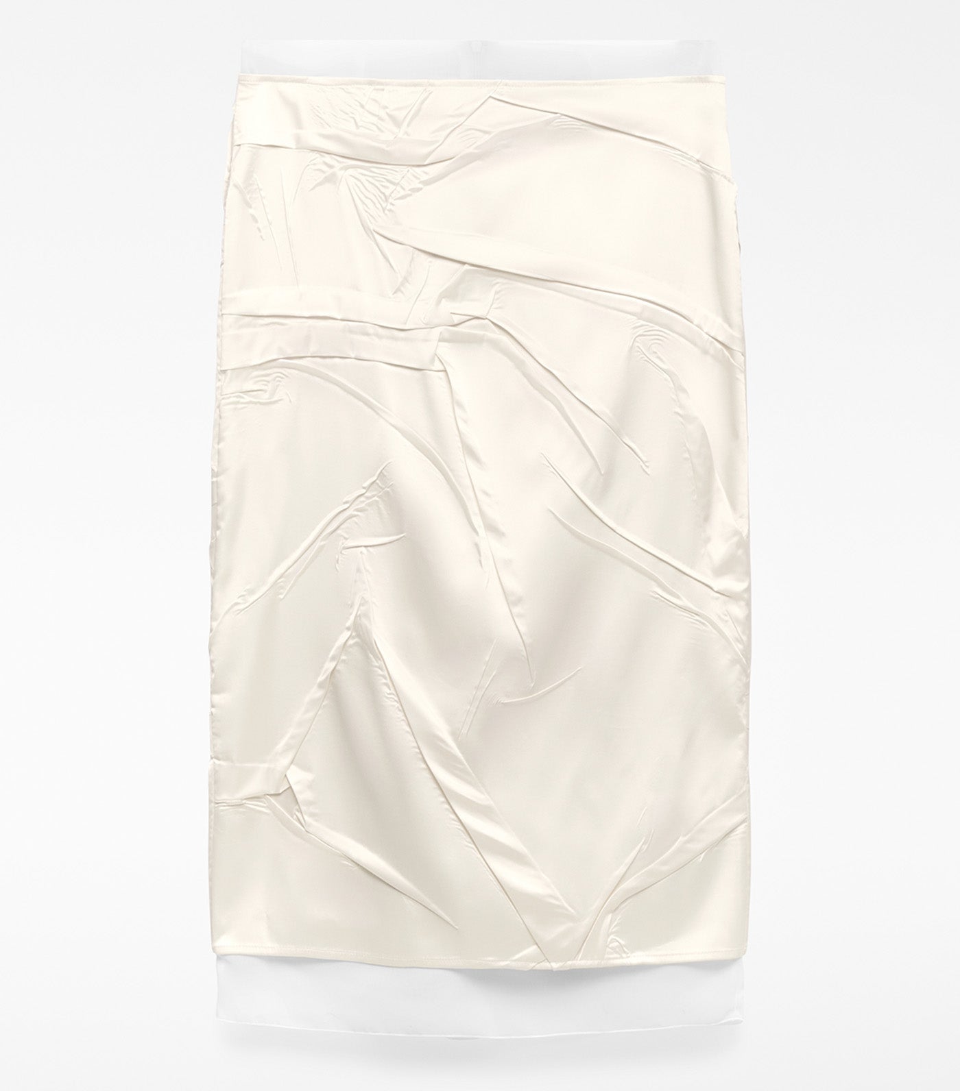 Adolfo Dominguez Mixed-Fabric Skirt Ecru