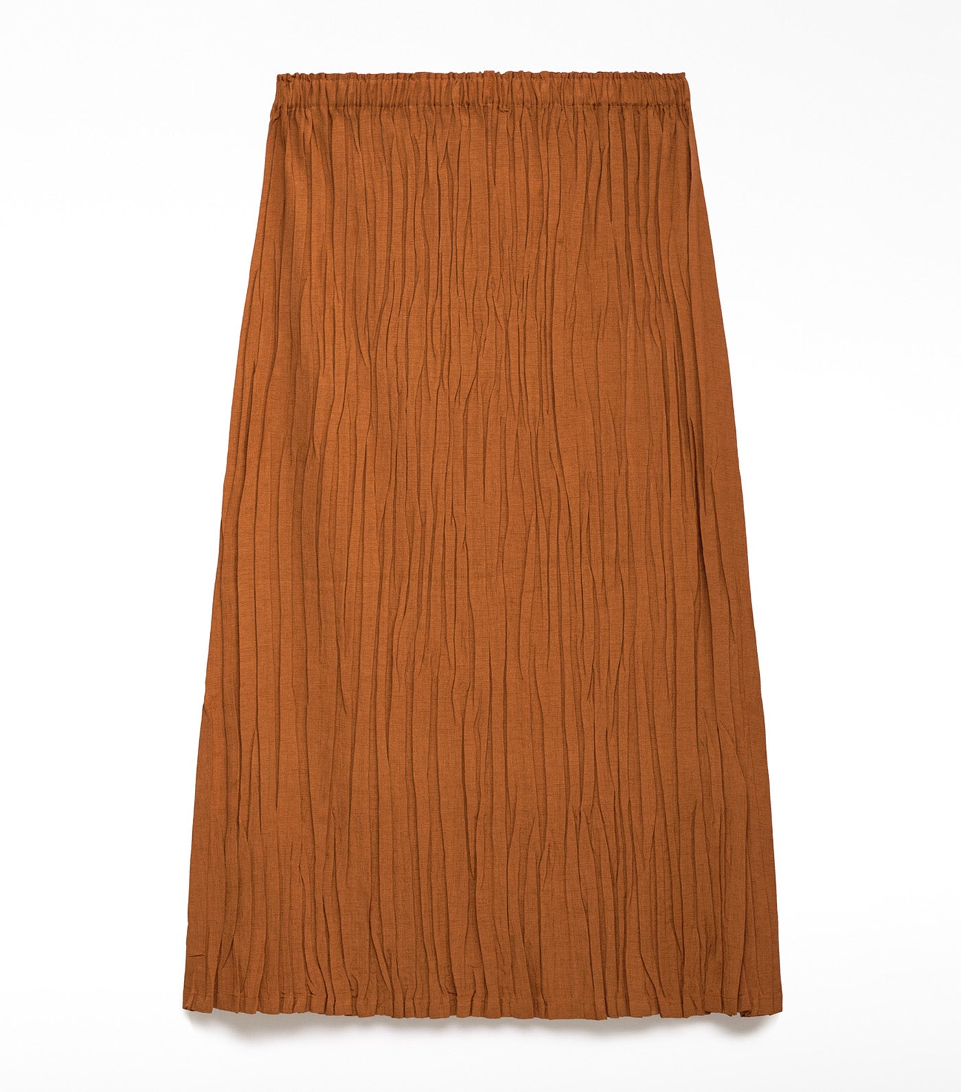 Pleated Straight Skirt Orange