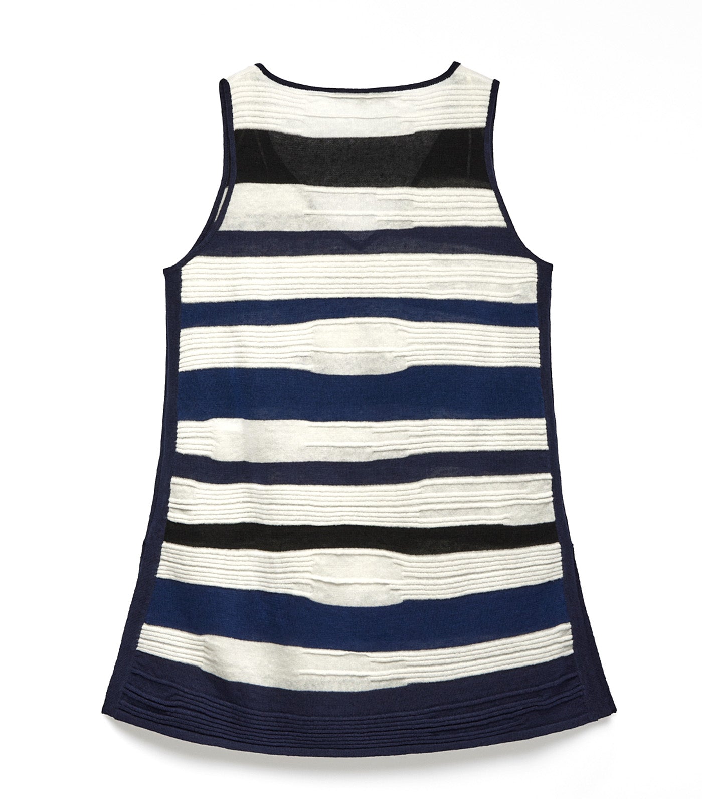 Striped Structured Knit Top White/Blue Stripe
