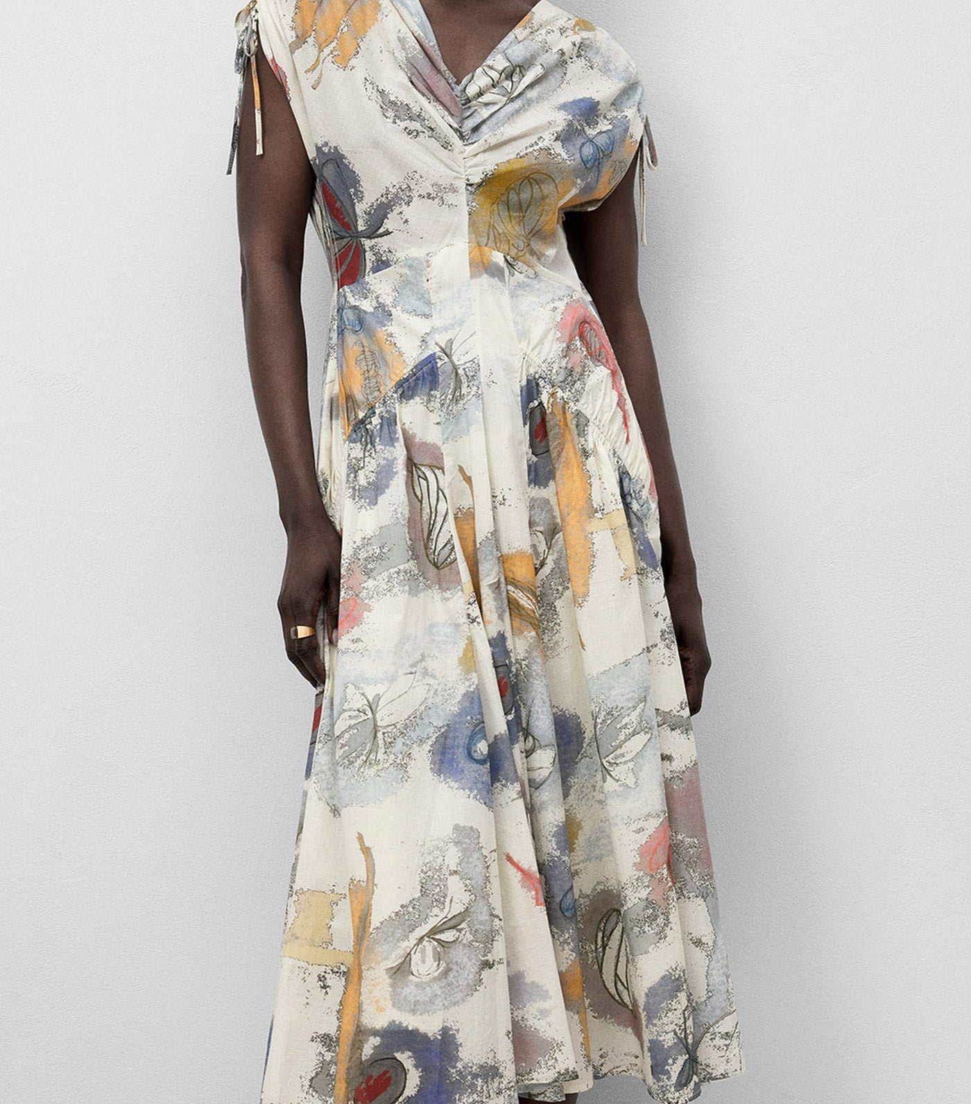 Ruched Printed Dress Multicolor