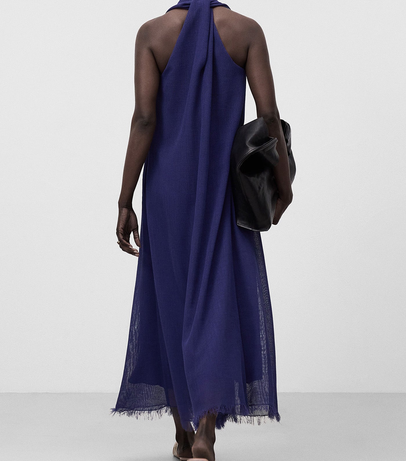 Frayed Hem Dress Blue