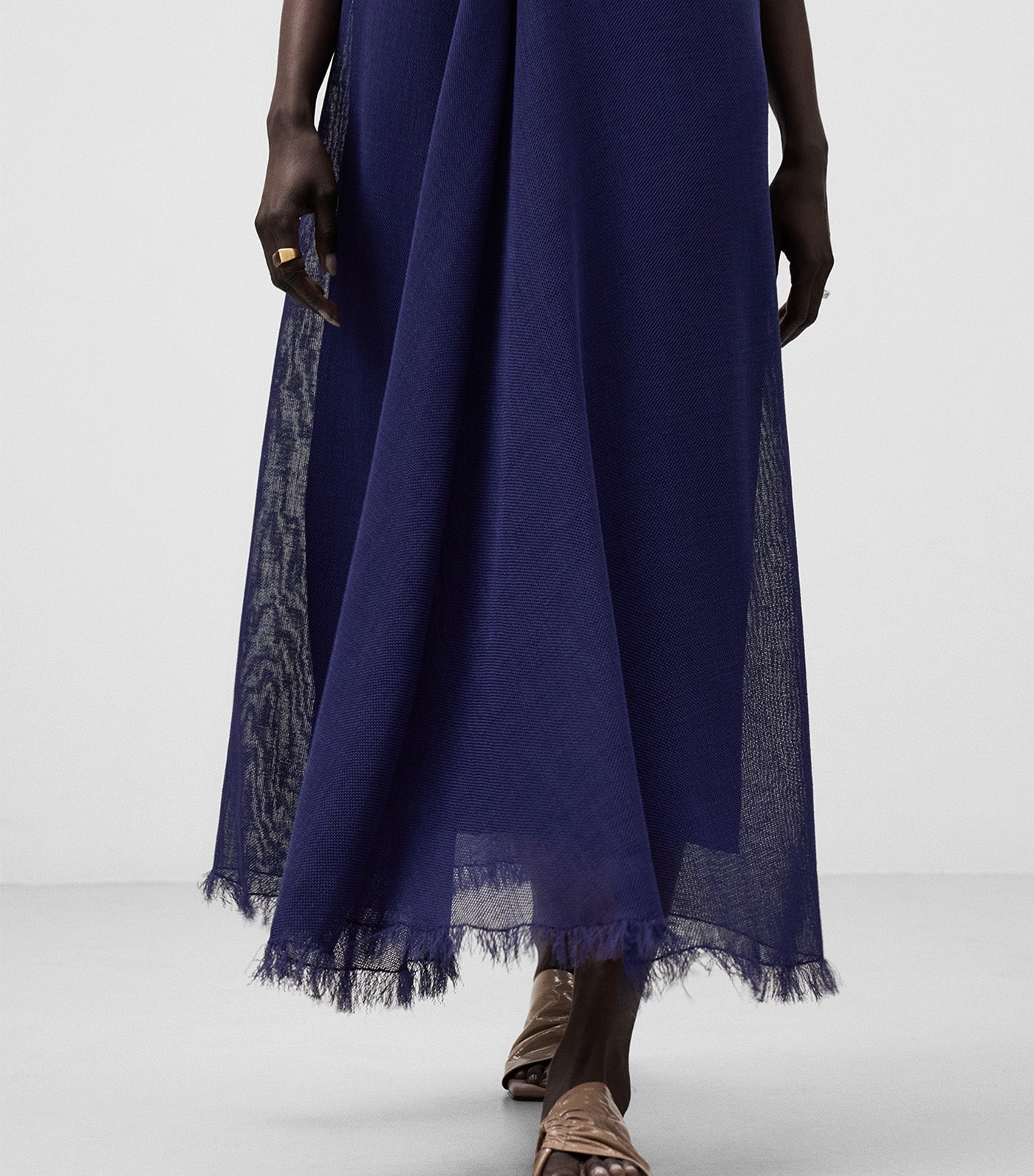 Frayed Hem Dress Blue