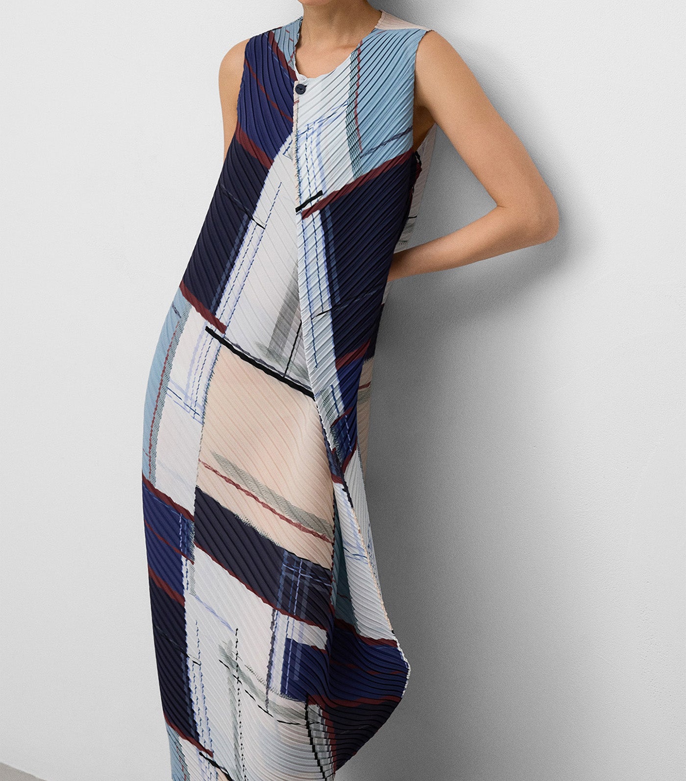 Recycled Polyester Printed Crinkle Dress Multicolor