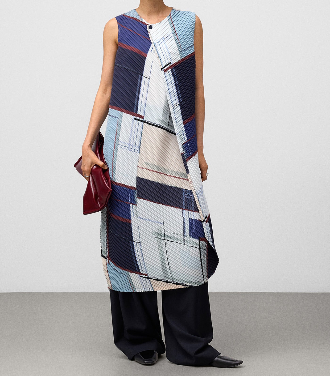 Recycled Polyester Printed Crinkle Dress Multicolor