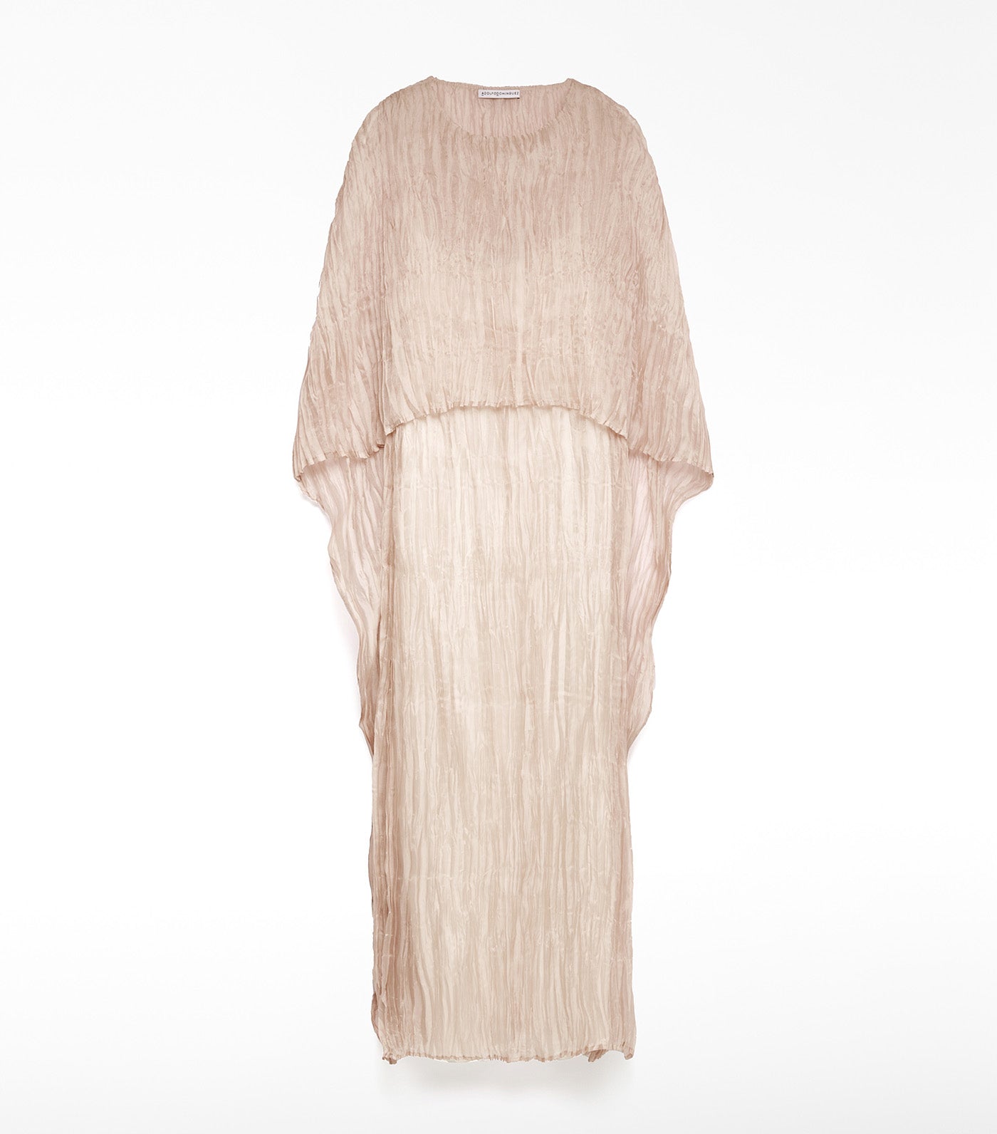 Crinkle Dress with Cape Light Pink