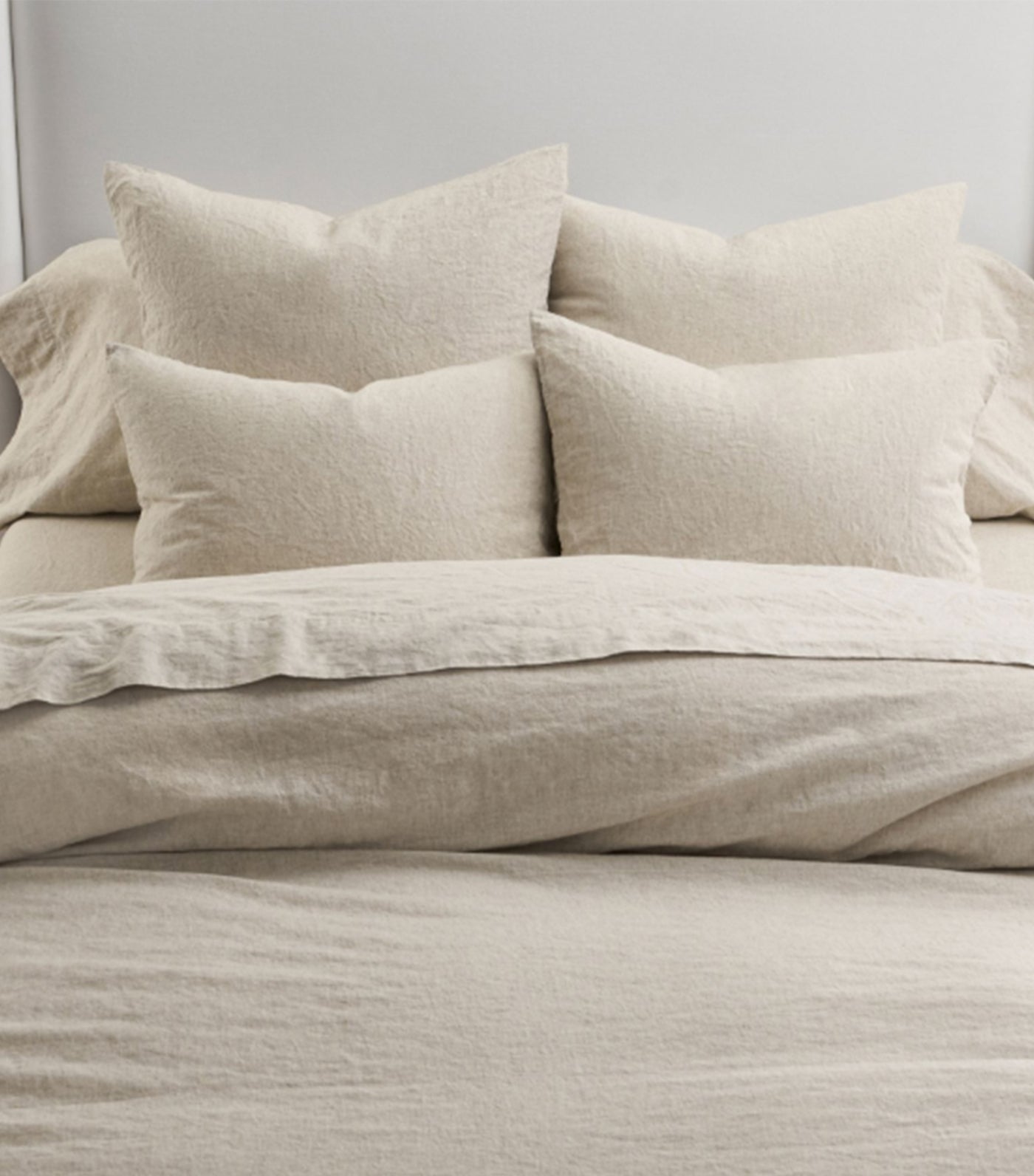 European Flax Linen Cotton Duvet Cover Oatmeal