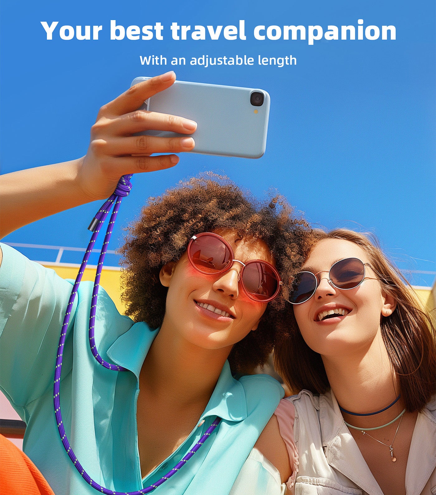 Phone Lanyard 8mm Purple Green