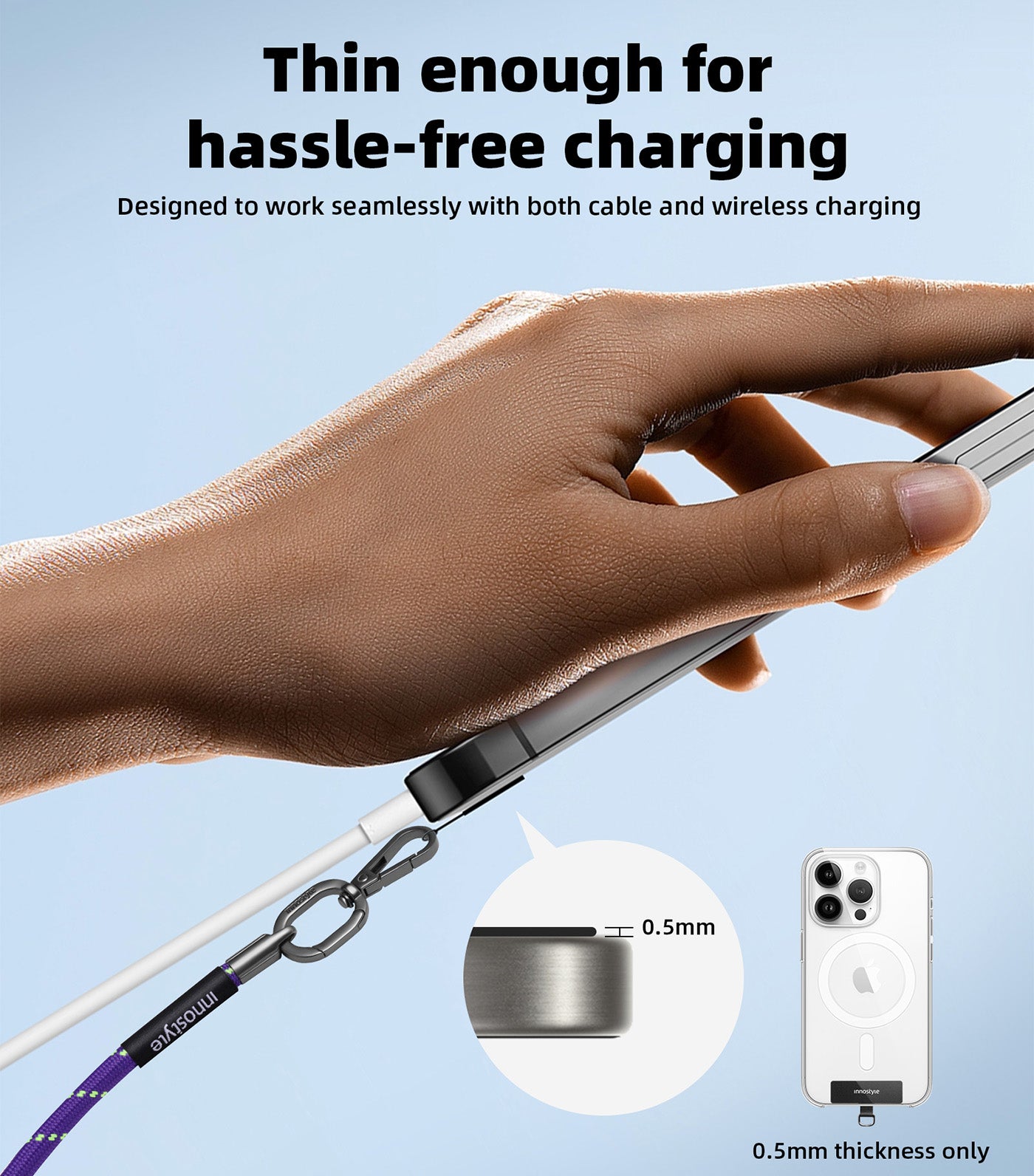 Phone Lanyard 8mm Purple Green