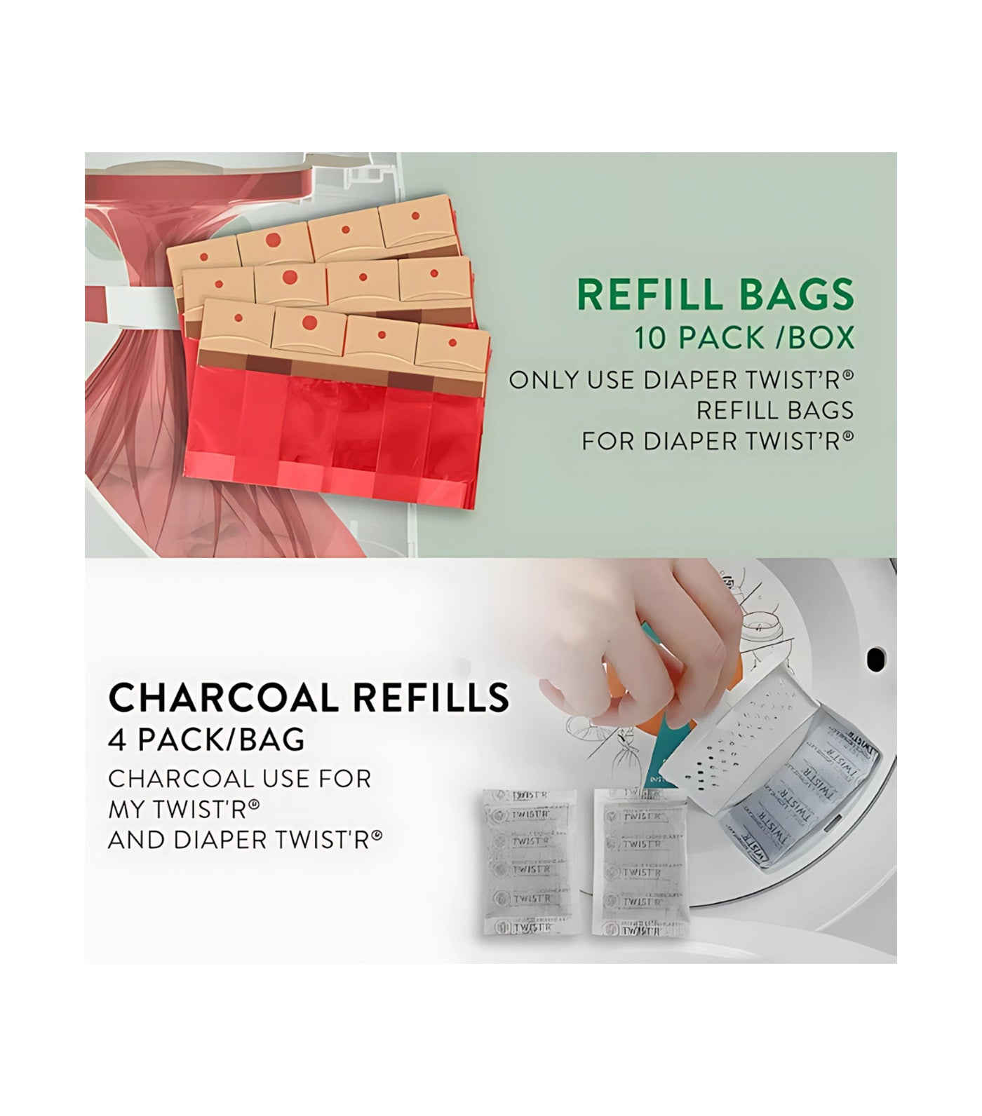 Diaper Twist'r Diaper Pail and Refill Bag