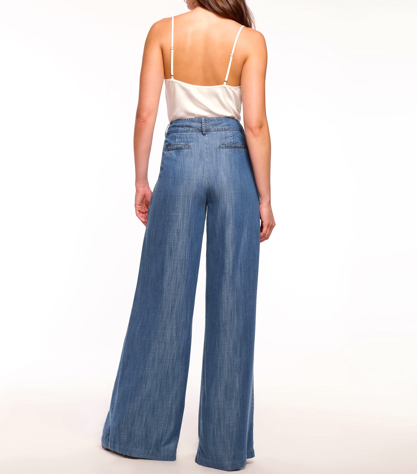 Ramy Brook Oscar Chambray Pleated Pant Blue Chambray
