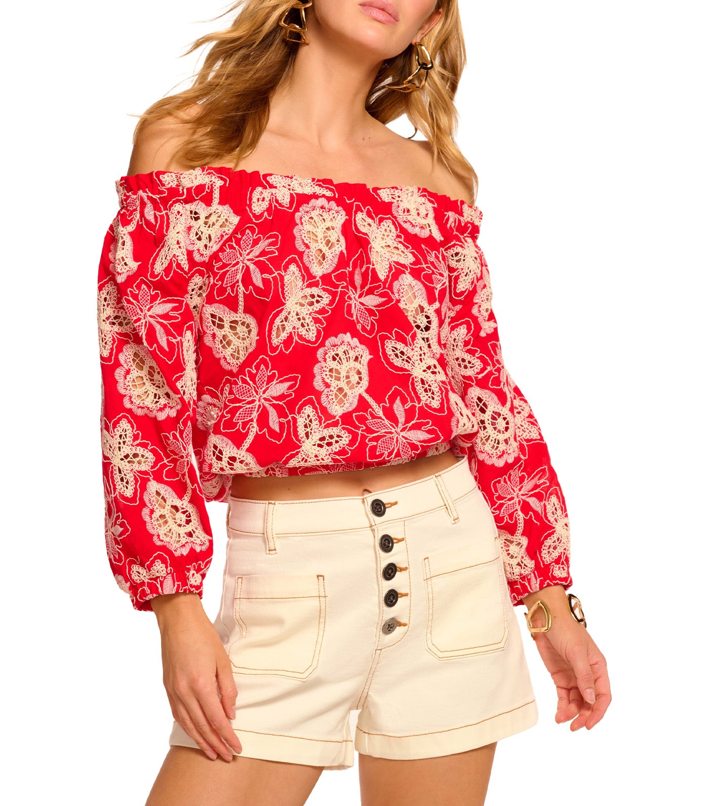 Rosalia Blouse Flame Flower