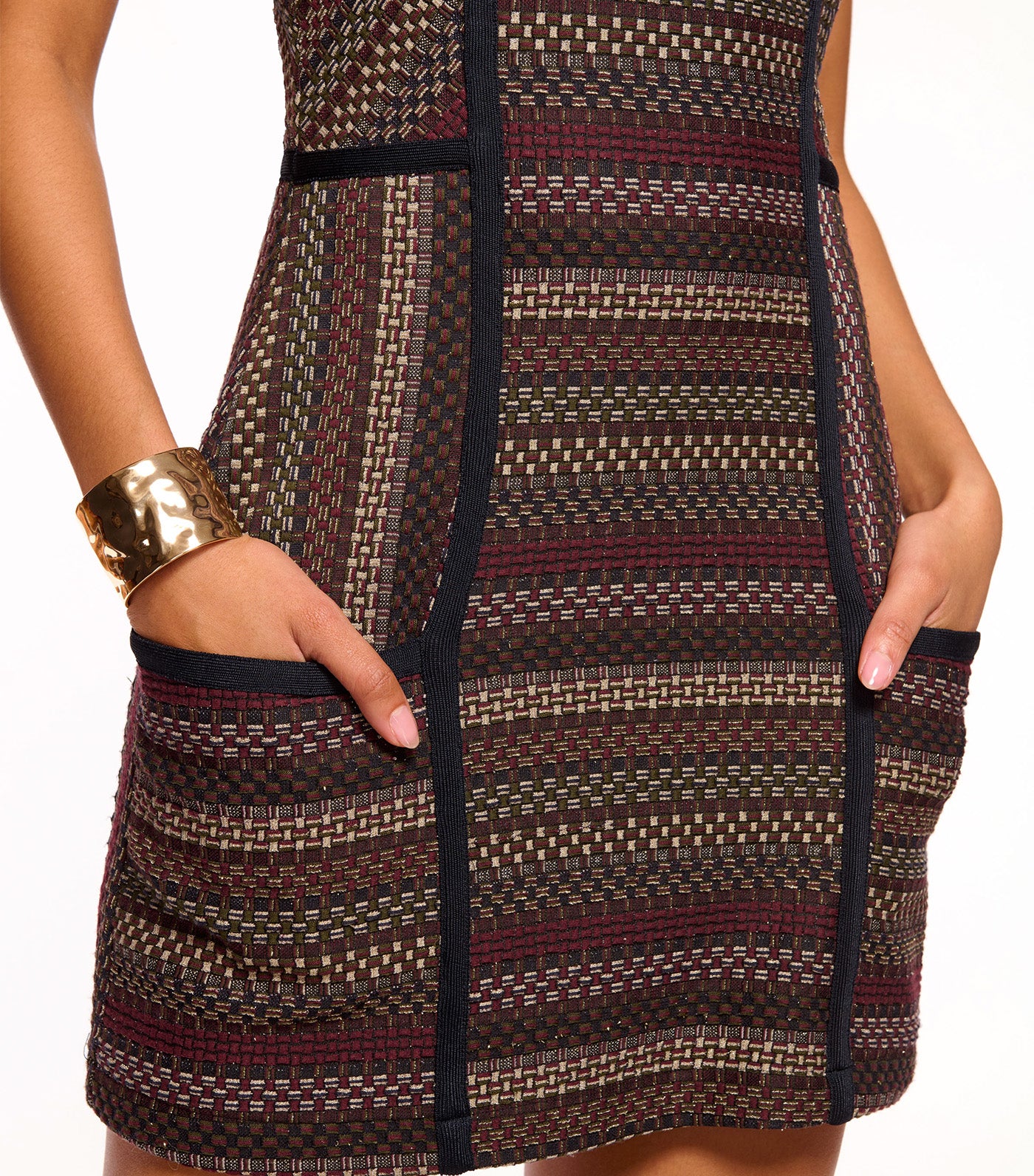 Ramy Brook Jeanette Sleeveless Mini Dress Navy Tweed