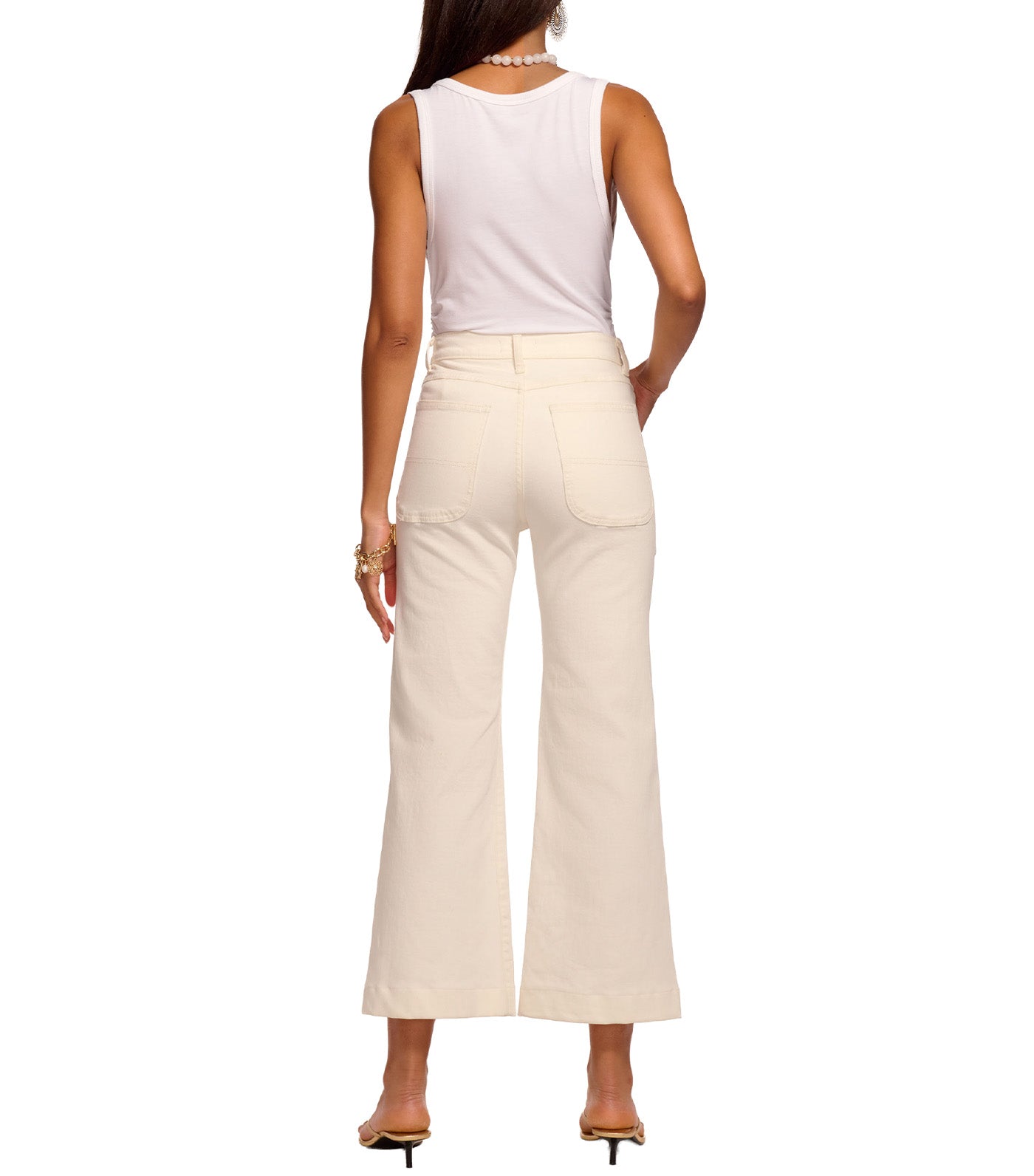 Ramy Brook Clifford Crop Flare Leg Jeans White