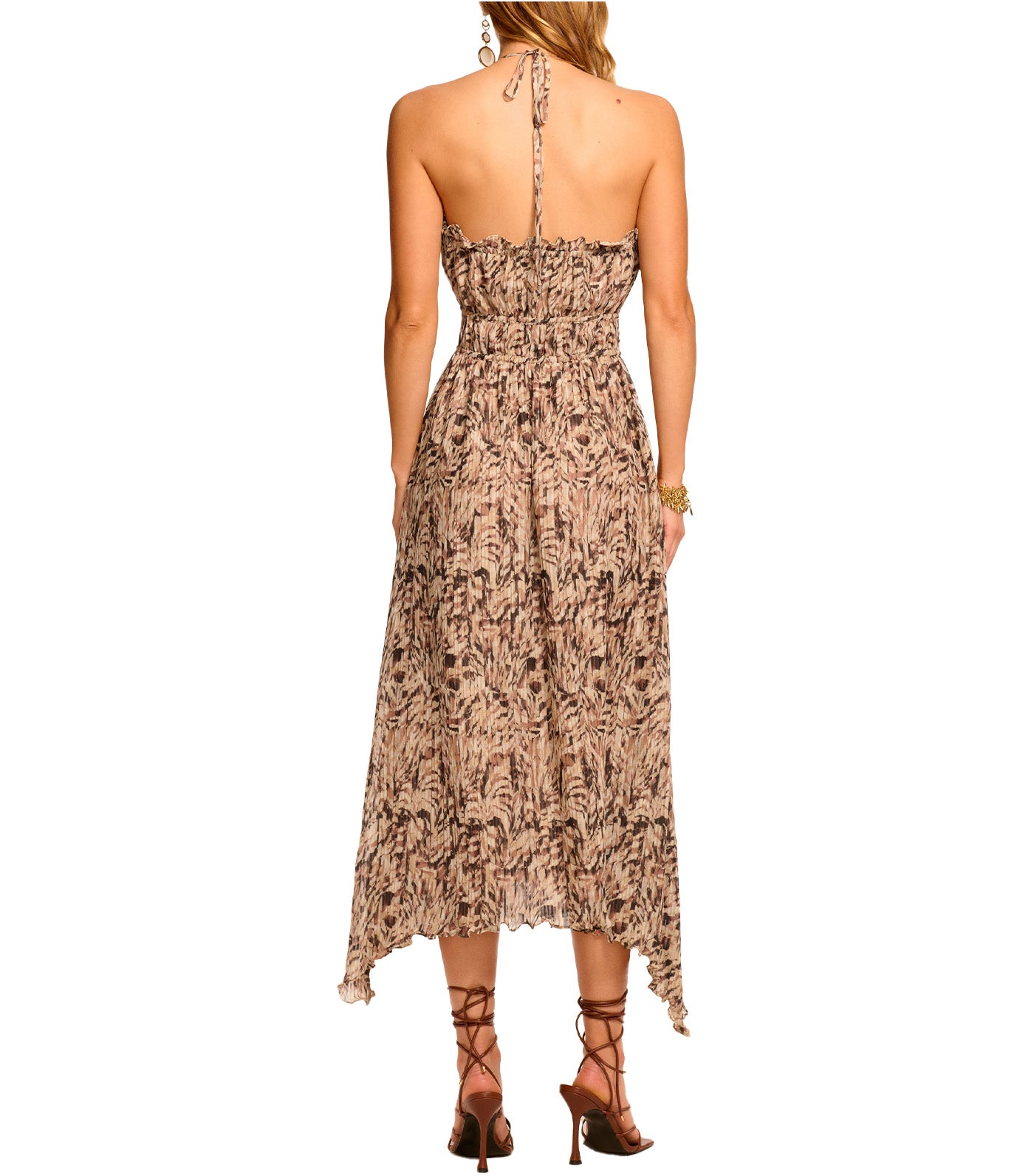 Gabriela Halter Midi Dress Brown Tulum