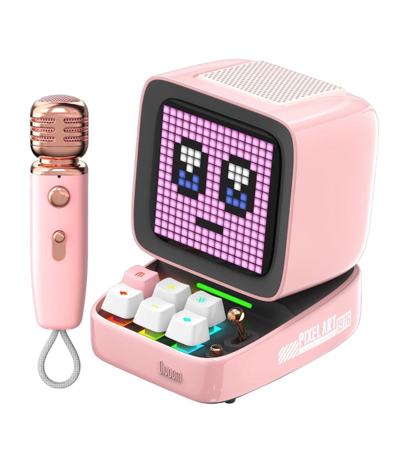 Ditoo Mic Pixel Art Speaker with Microphone Pink