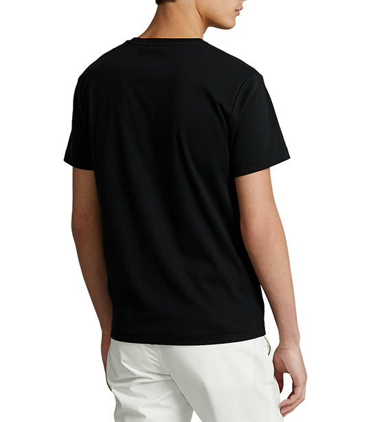 Men's Custom Slim Fit Soft Cotton T-Shirt Polo Black