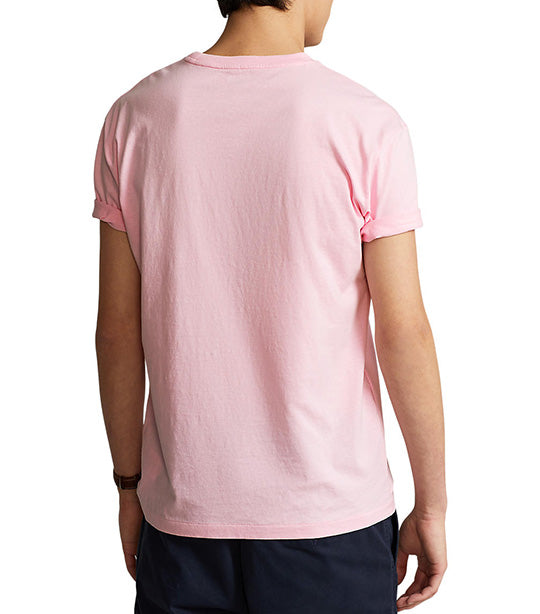 Men's Custom Slim Fit Jersey Crewneck T-Shirt Carmel Pink