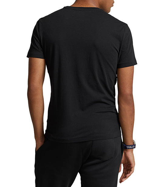 Men's Custom Slim Fit Jersey T-Shirt Polo Black