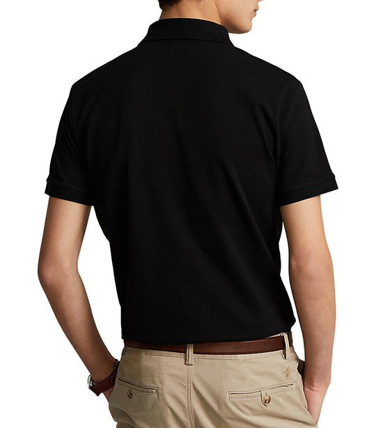 Men's Custom Slim Fit Stretch Mesh Polo Shirt Polo Black