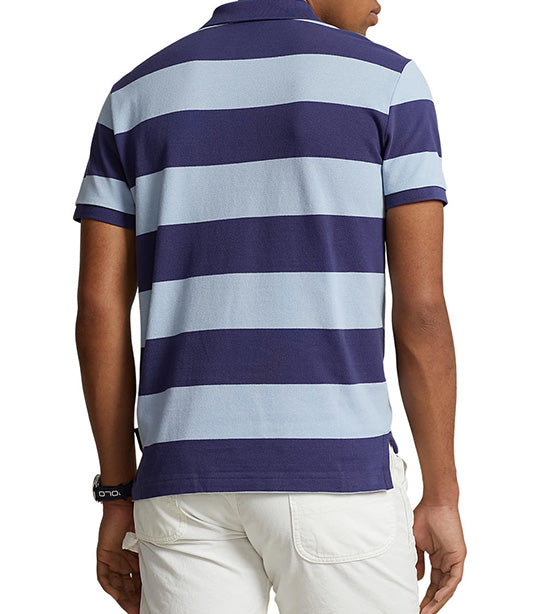 Men's Custom Slim Fit Big Pony Mesh Polo Shirt Boathouse Navy/Estate Blue