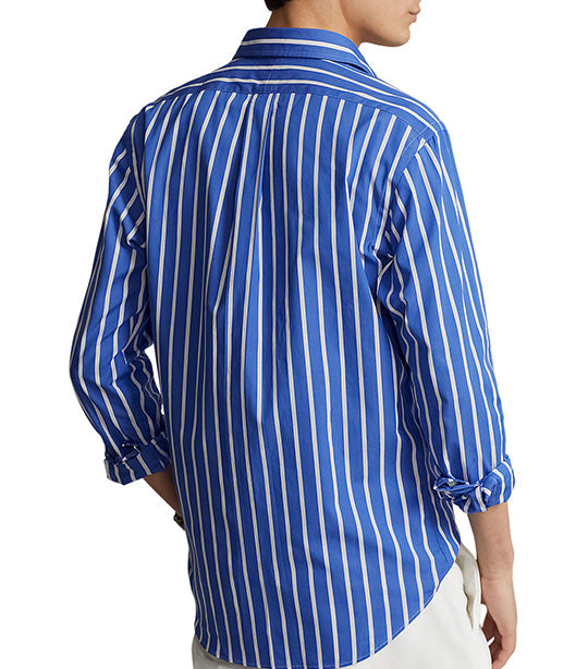 Men's Classic Fit Striped Poplin Workshirt Blue/White