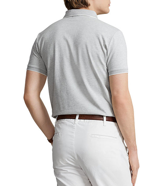 Men's Custom Slim Textured Cotton Polo Shirt Andover Heather